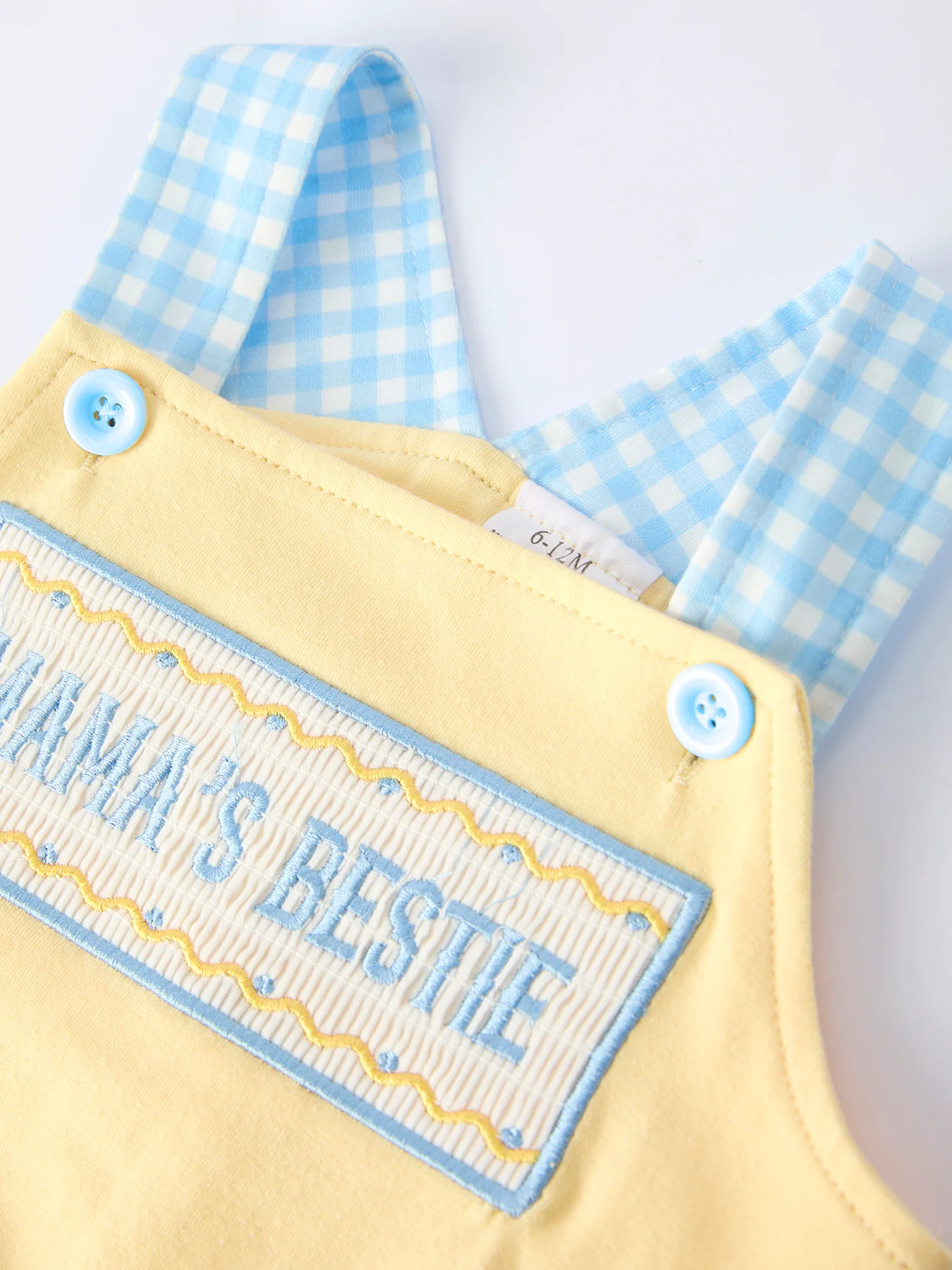 PREORDER "MAMA'S BESTIE " Embroidered Baby Boy Romper - Image 3