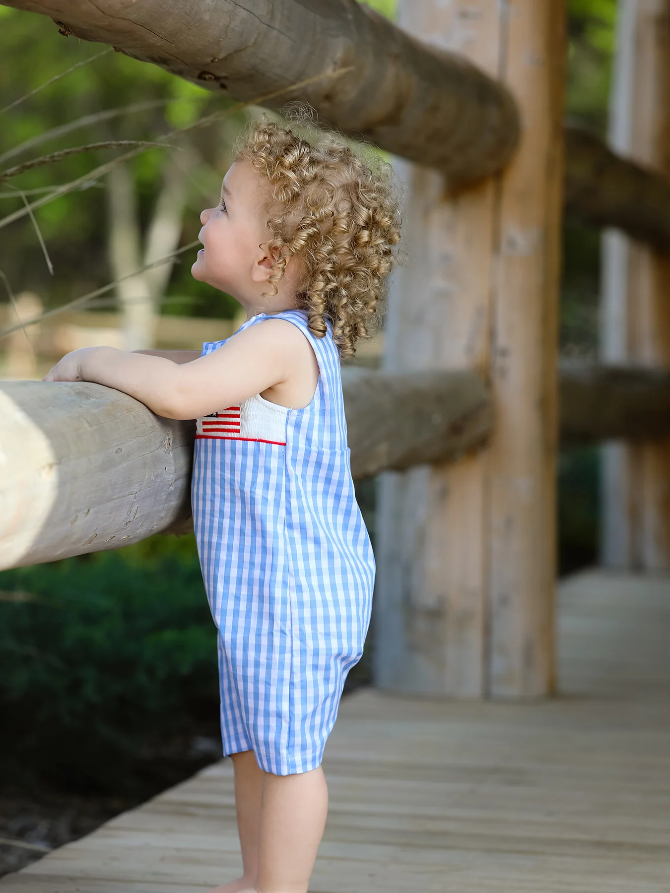 4th of july Flag Embroidery Smocking Boys Romper - Image 2