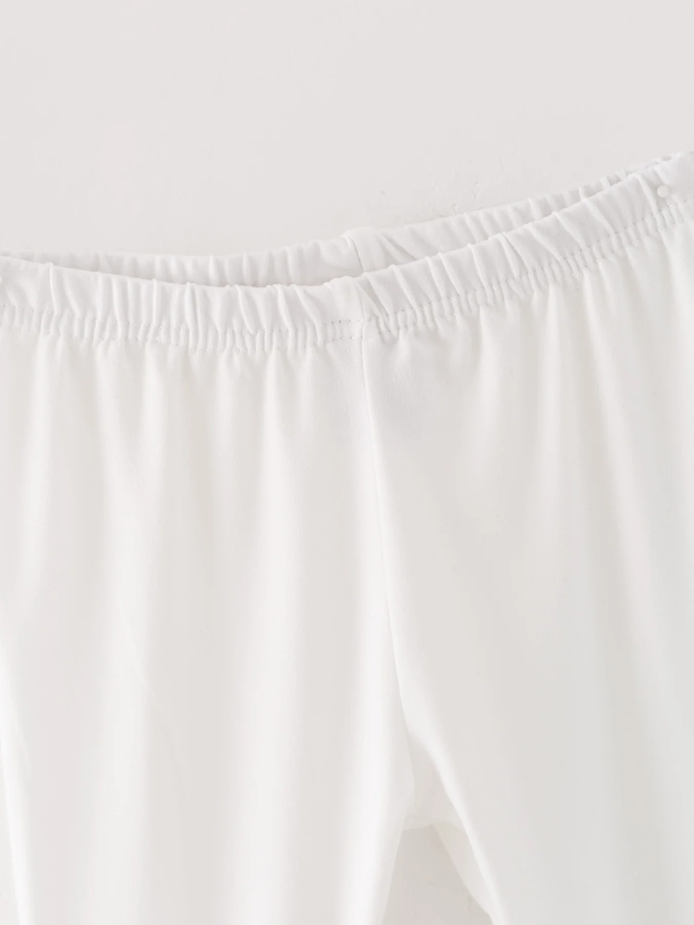 White Milk Silk Ruffled Solid Color Pants - Image 4