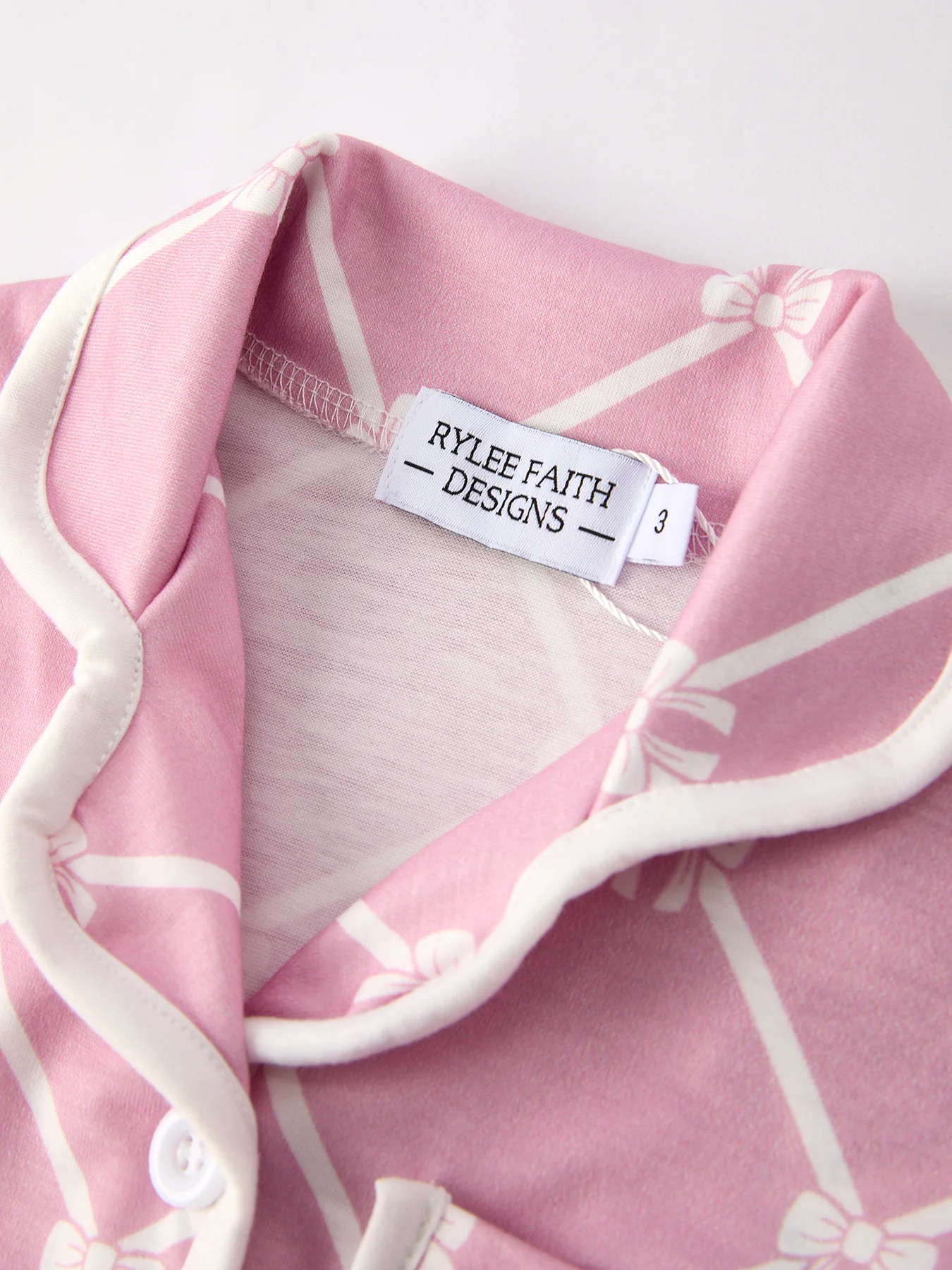 Mommy & me Autumn Check Bow Girls Lapel Pajamas - Image 9