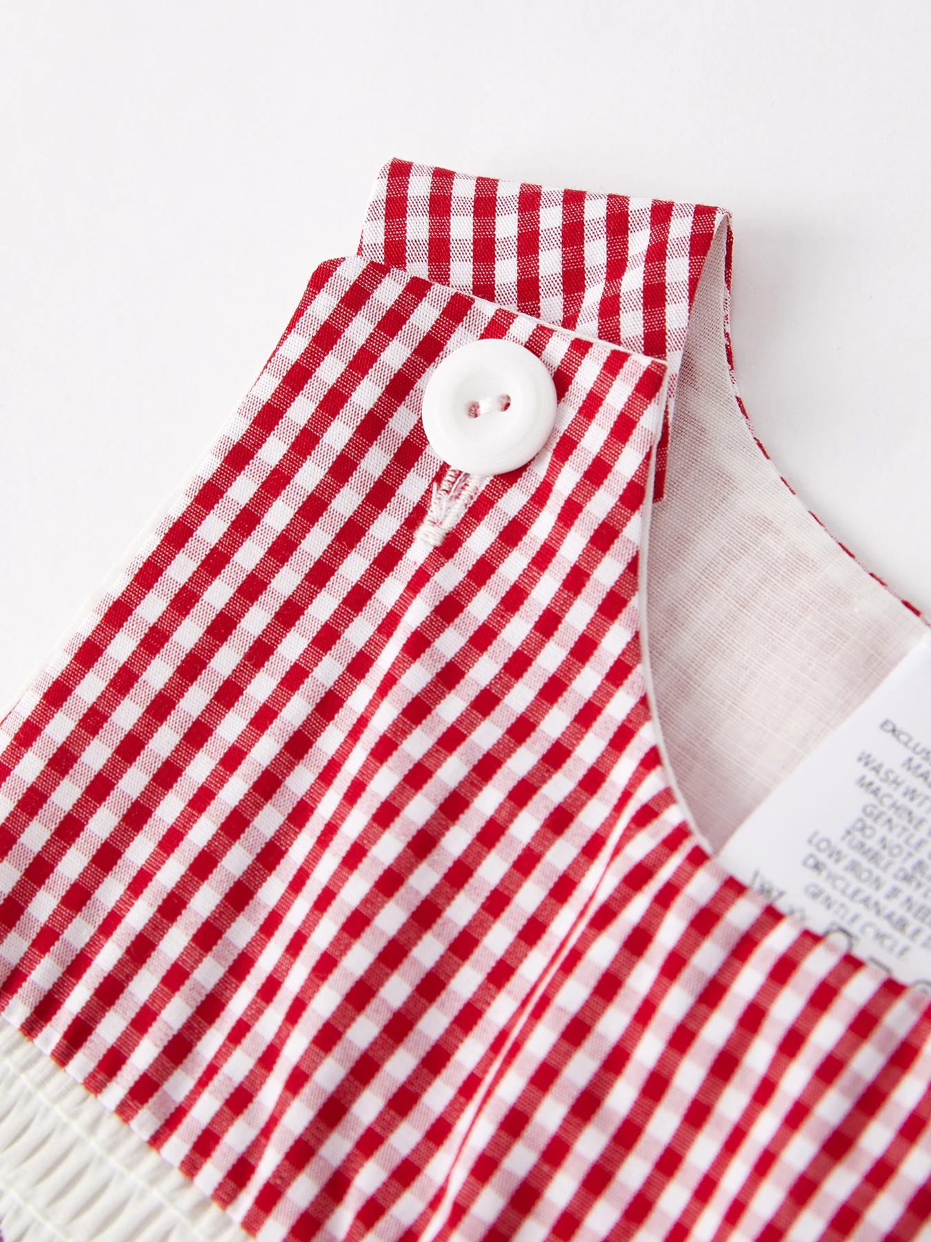 Baseball Baby Boys Smocking Embroidered Plaid Romper - Image 3