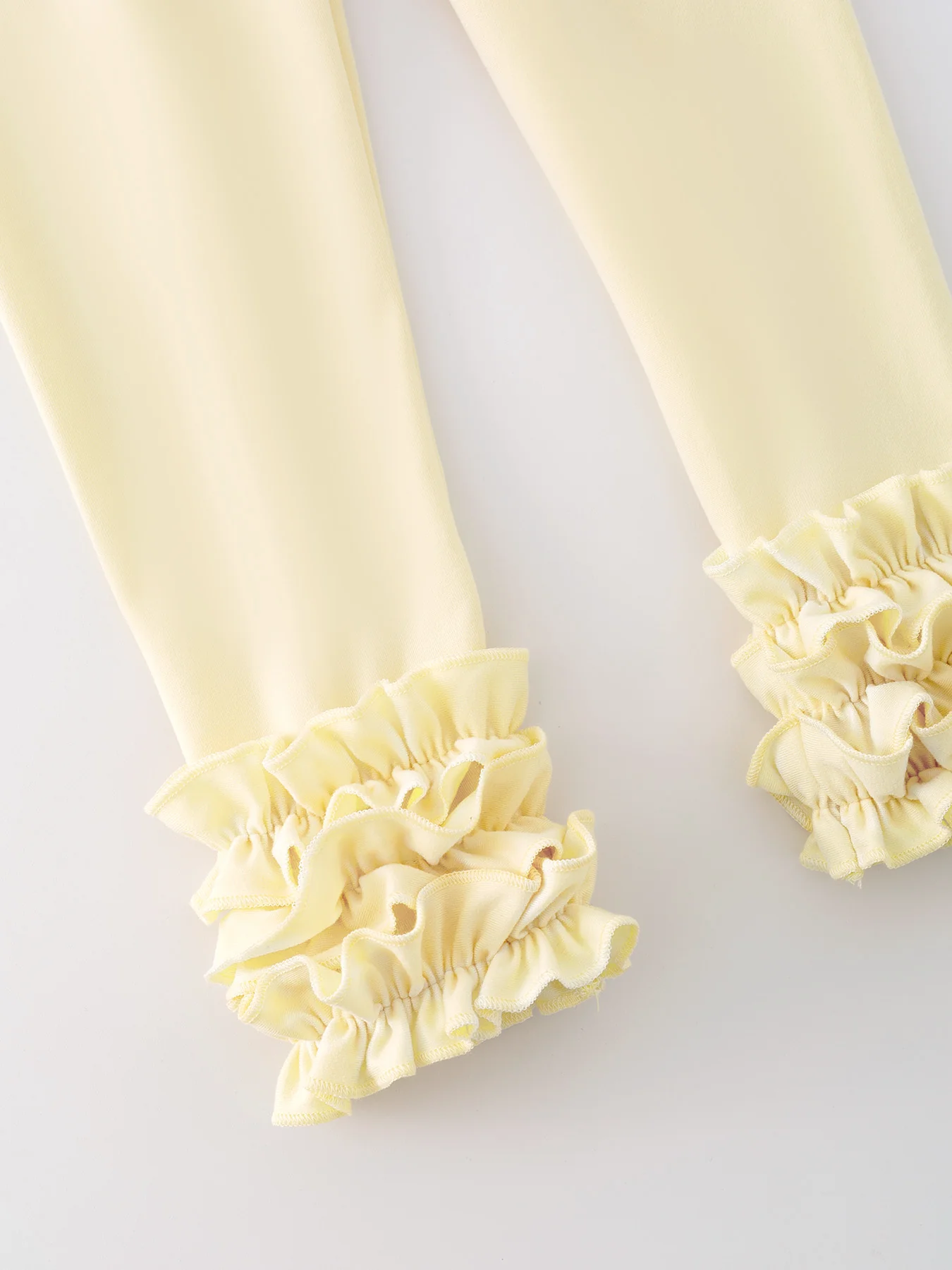 Beige Milk Silk Ruffled Solid Icing Legging - Image 4
