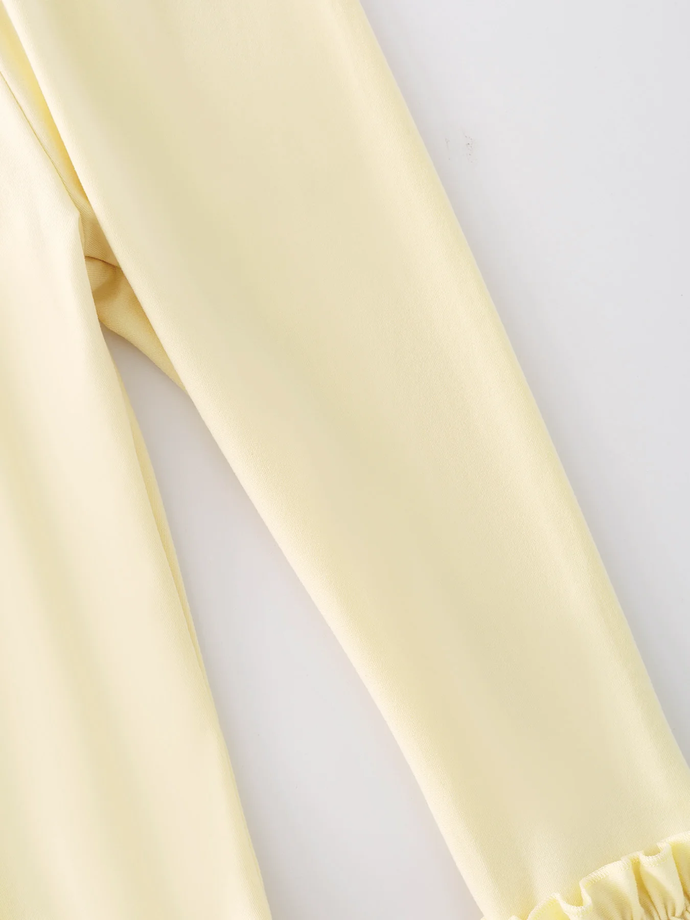 Beige Milk Silk Ruffled Solid Icing Legging - Image 5