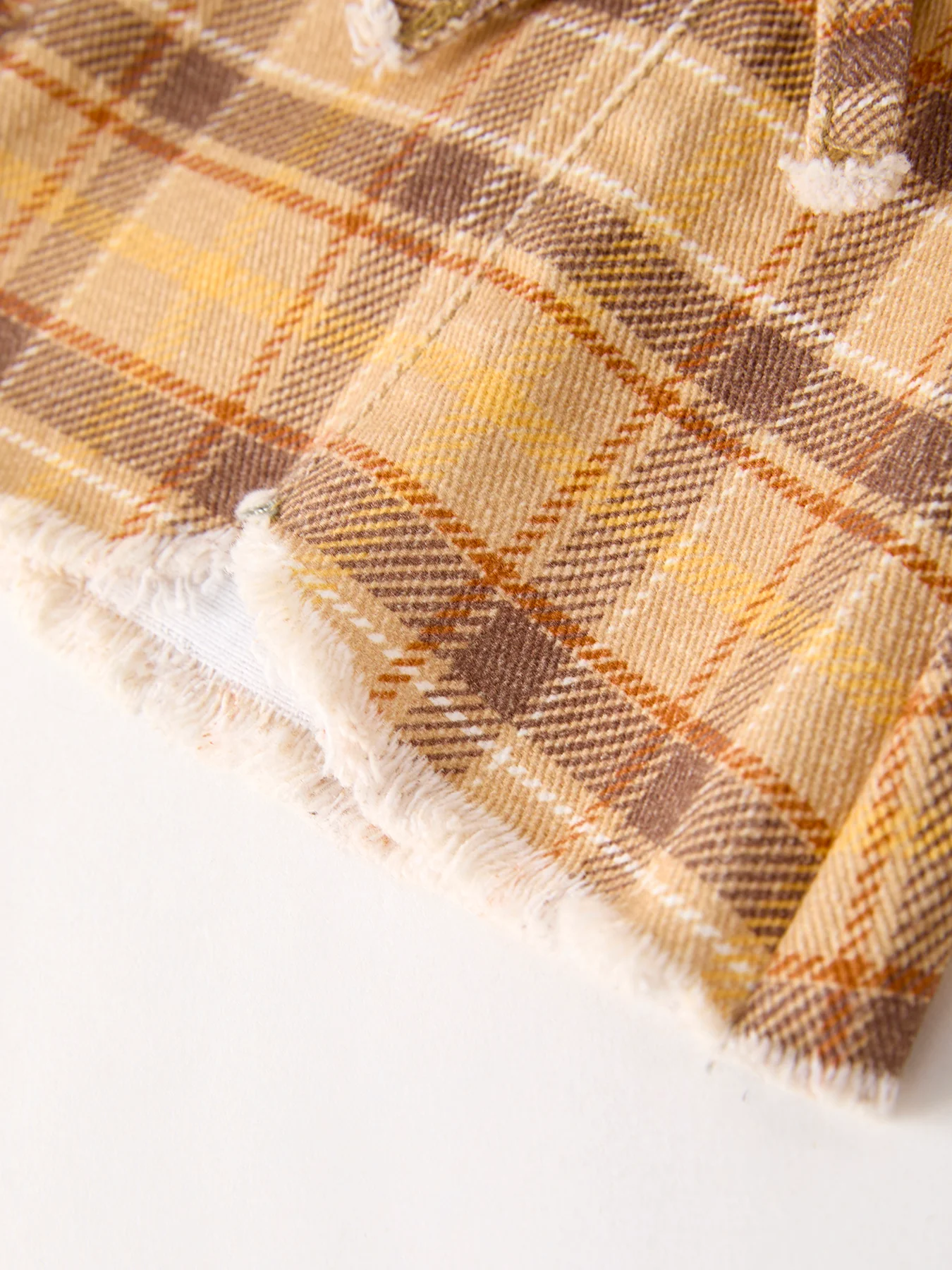 Autumn Thanksgiving Halloween Yellow and Brown Plaid Girls Jeans - Image 5