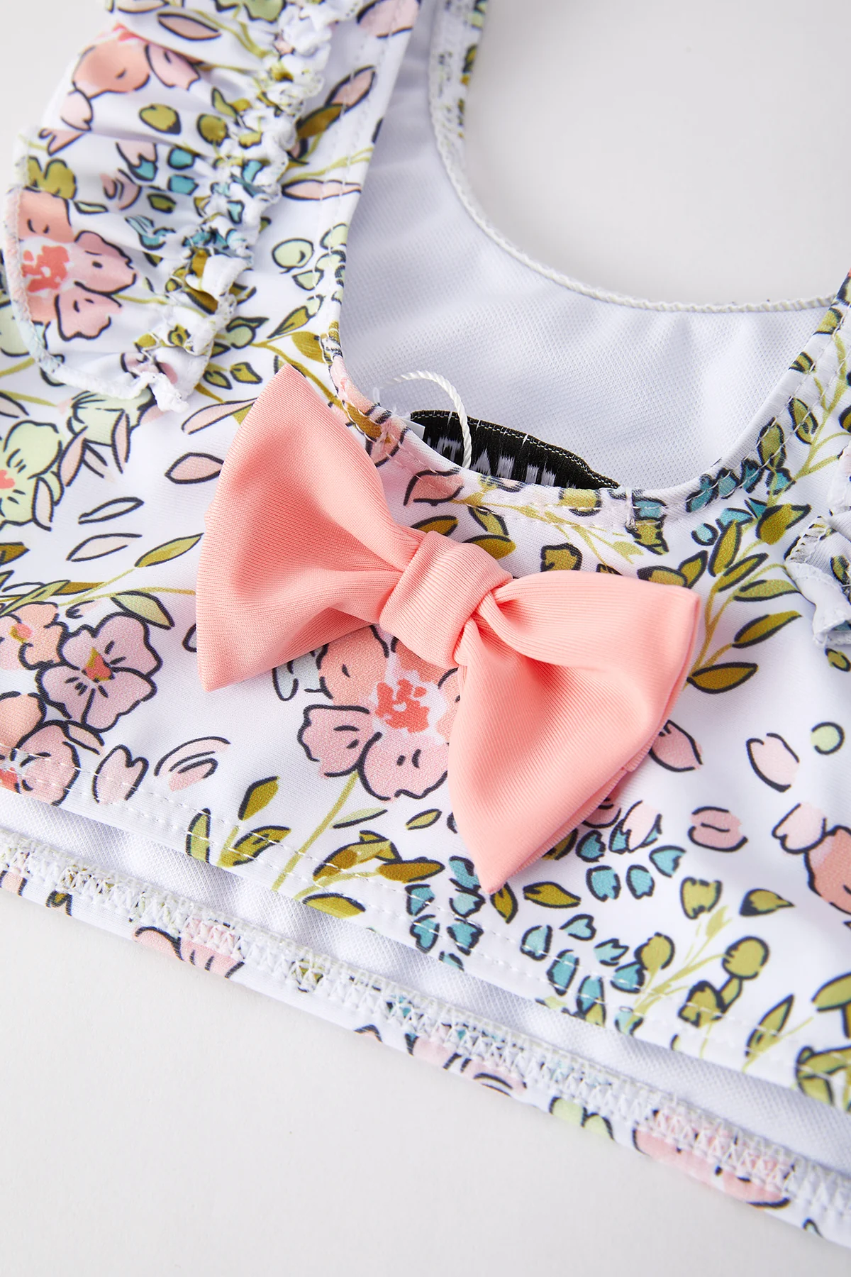 Pink Floral Girls Swimsuit - Image 3