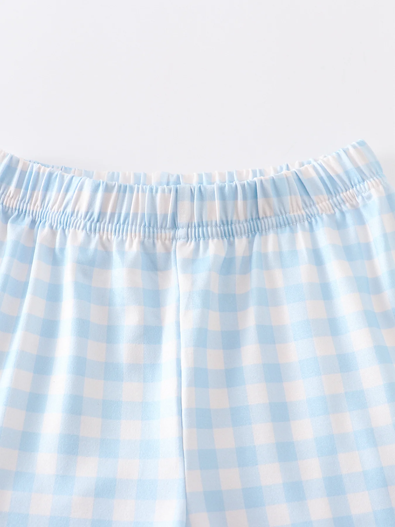 Blue Plaid Rabbit Applique Boy Set - Image 4
