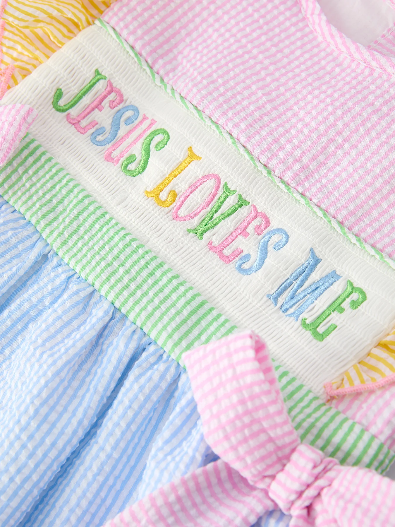 Jesus Loves Me "Embroidered Girls Dress - Image 4