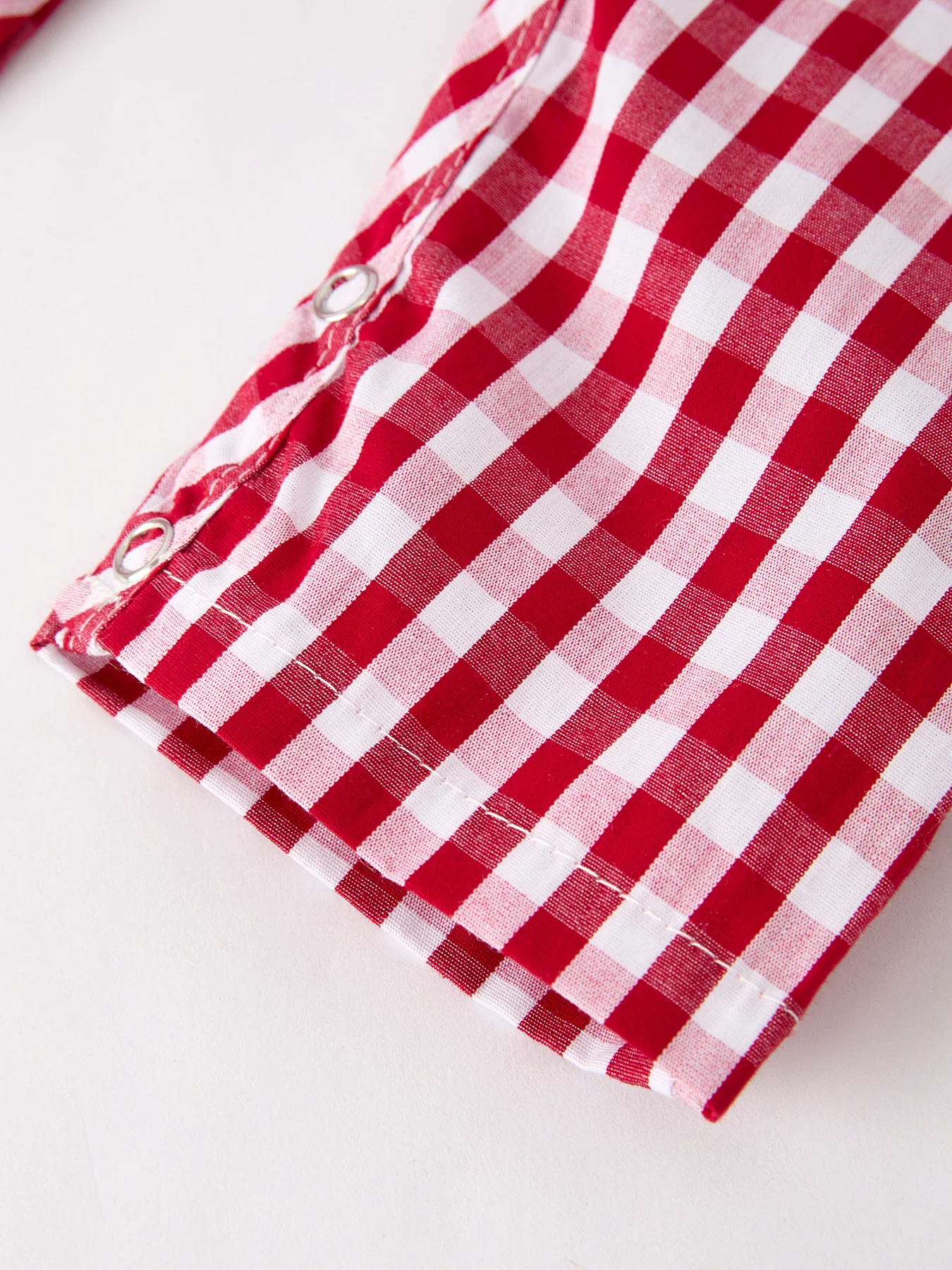 Red Plaid Smocked Church Christ Bishop Christening Baby Boys' Romper - Image 12