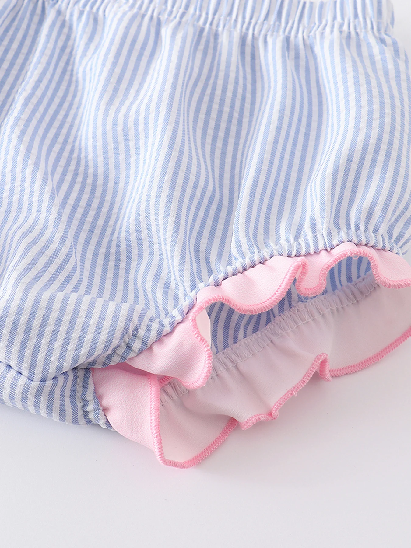 Blue Stripe Rabbit Applique Baby Set - Image 5