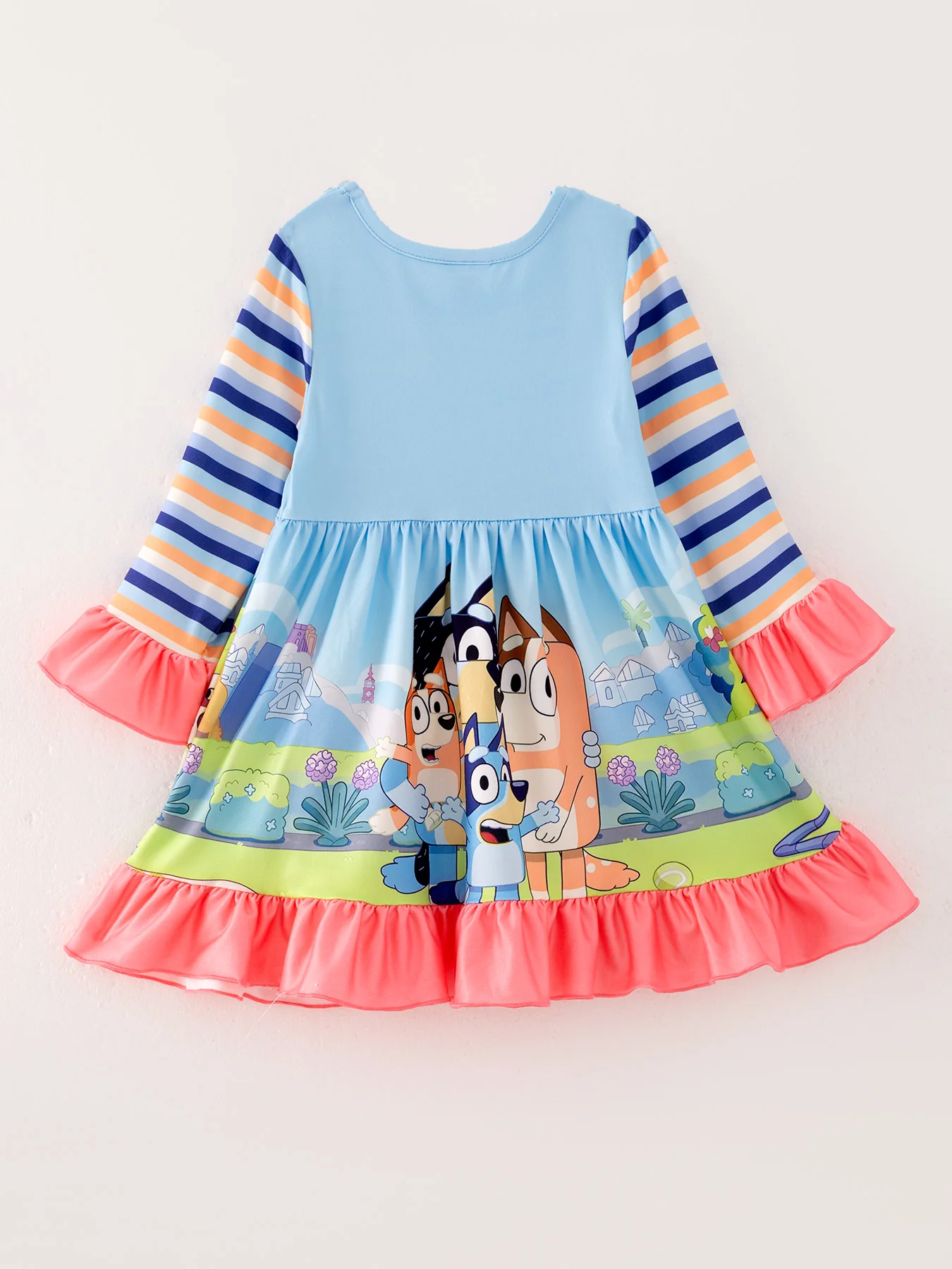 Cartoon Long Sleeve Girls Milk Silk Dress - Image 6