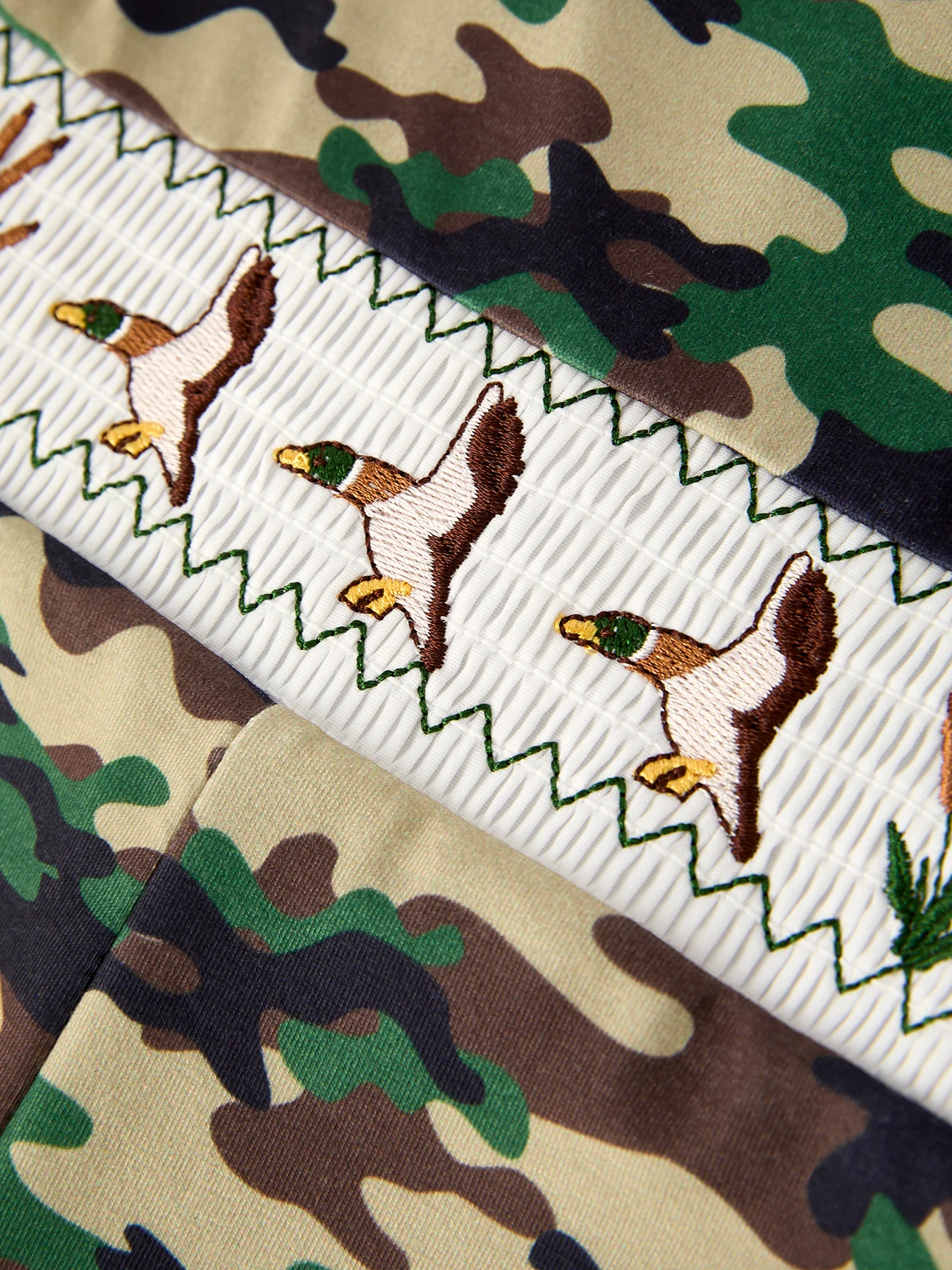 Camouflage Duck Smocking Embroidery Baby Boy Romper - Image 9