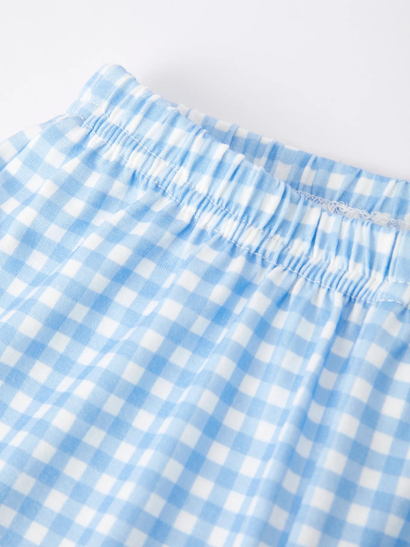 Cartoon Embroidered Boys Plaid Pants Outfit Set - Image 3