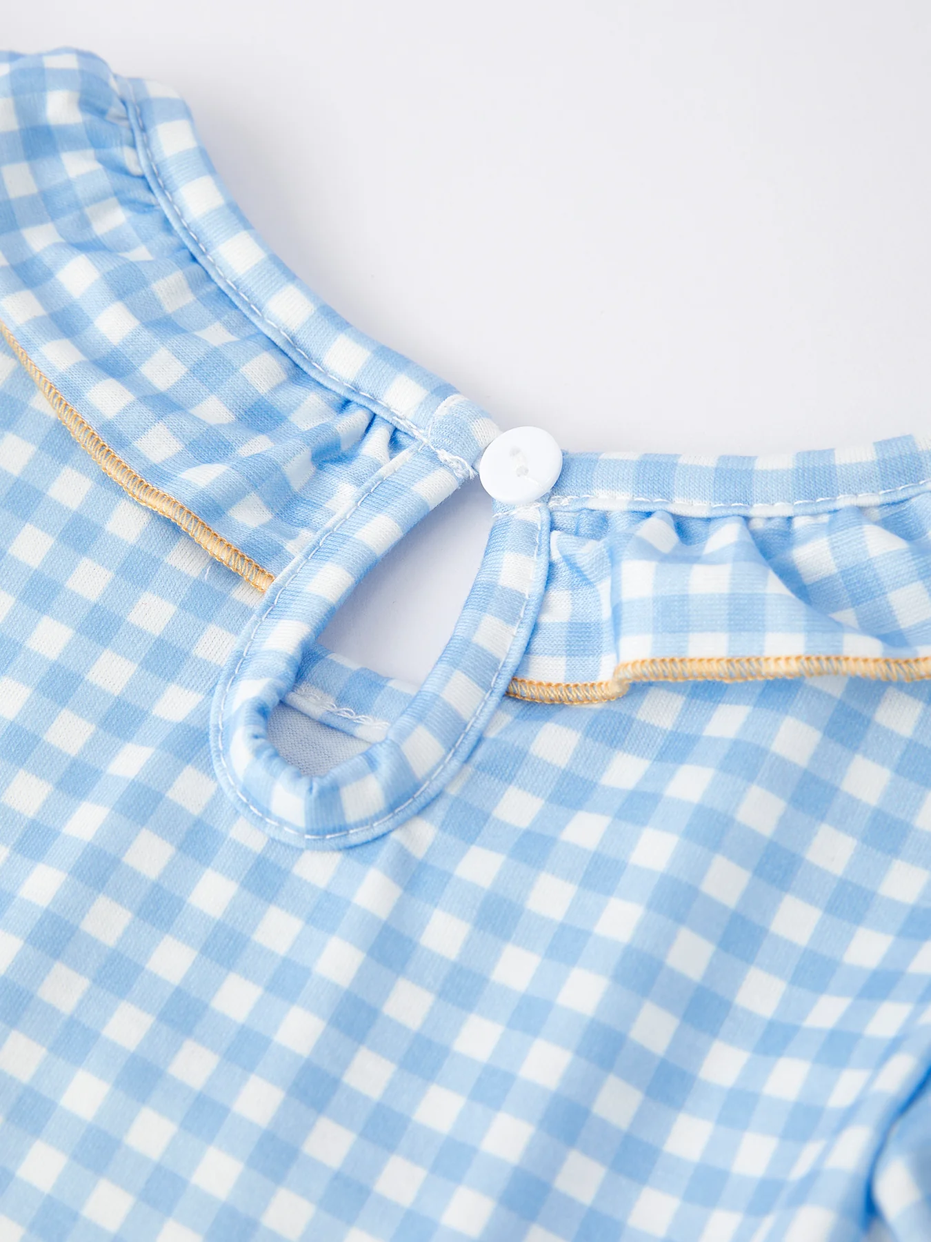 Cartoon Embroidered Girls Plaid Dress - Image 3