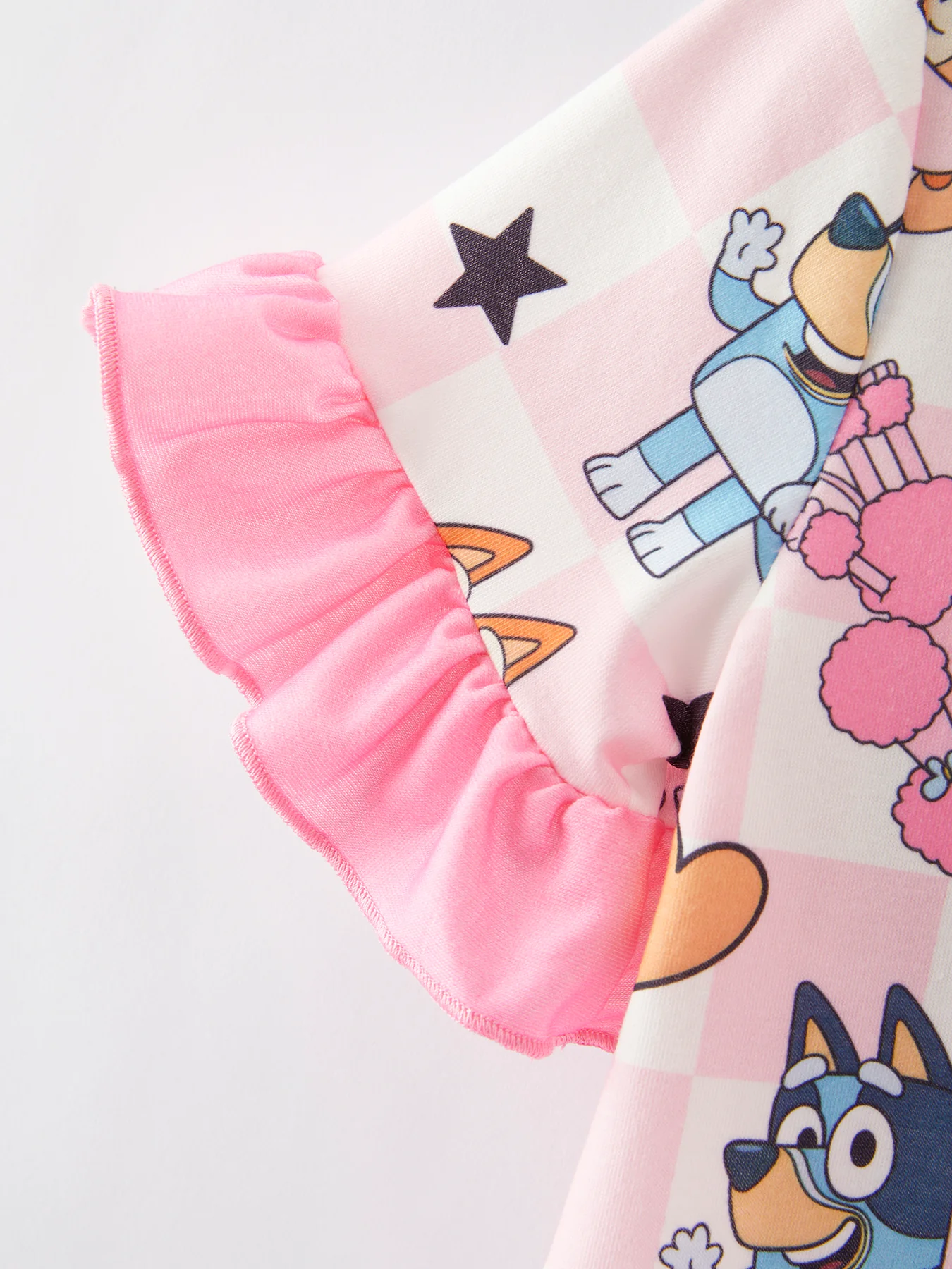 Cartoon Girls Print Pink Pajama Outfit Set - Image 3