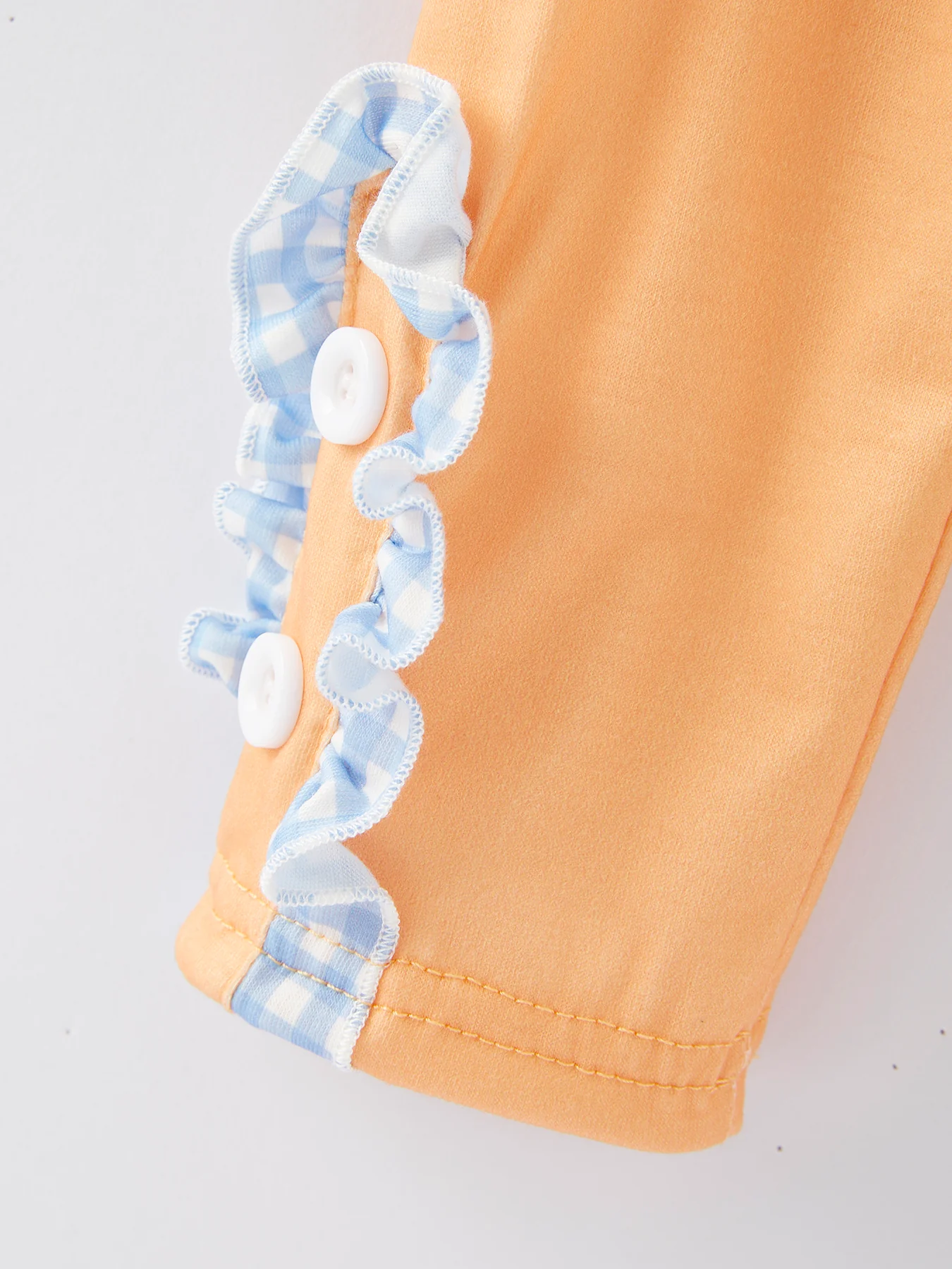 Cartoon Plaid Embroidered Girls Pants Outfit Set - Image 3