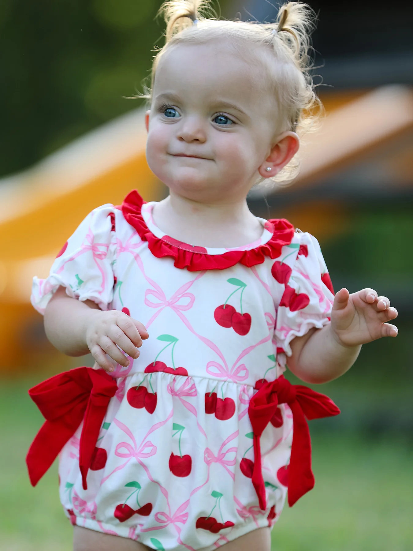 Cherry Bow Girls' Romper - Image 5