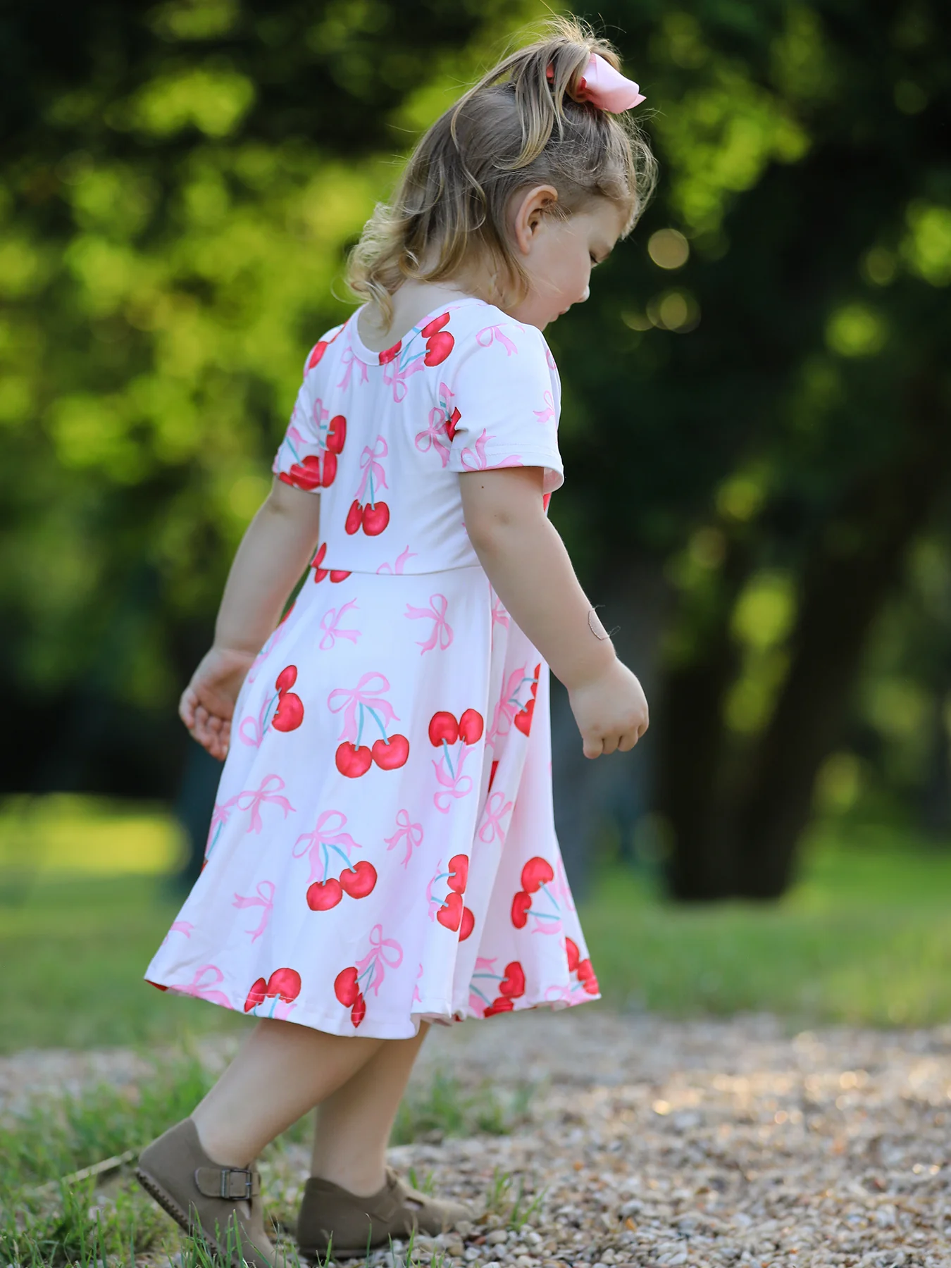 Cherry Pattern Vibrant Girls Dress - Image 5