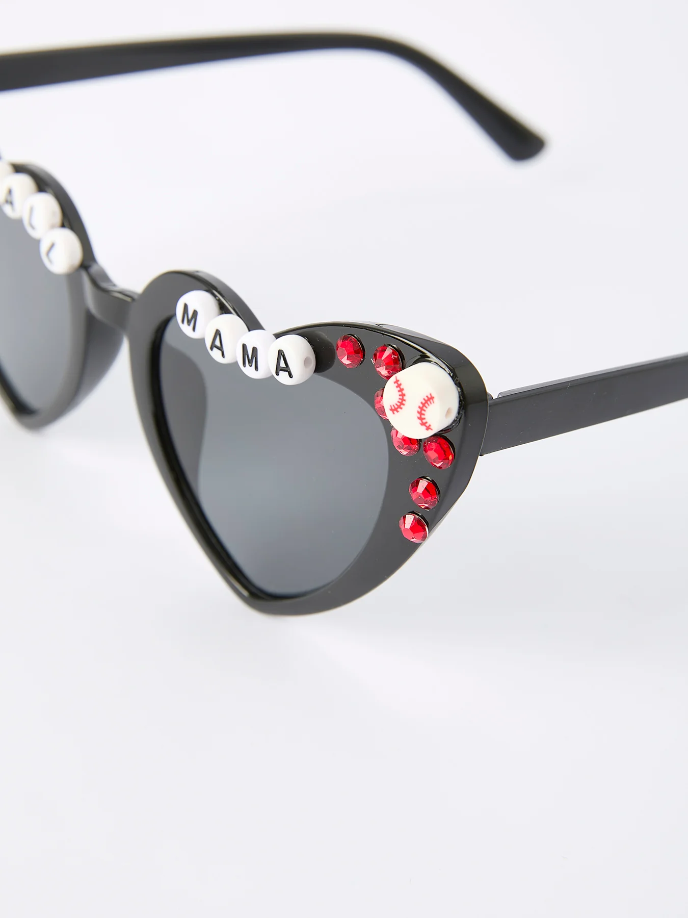 Baseball Theme Rhinestone Heart Girls Sunglasses - Image 3