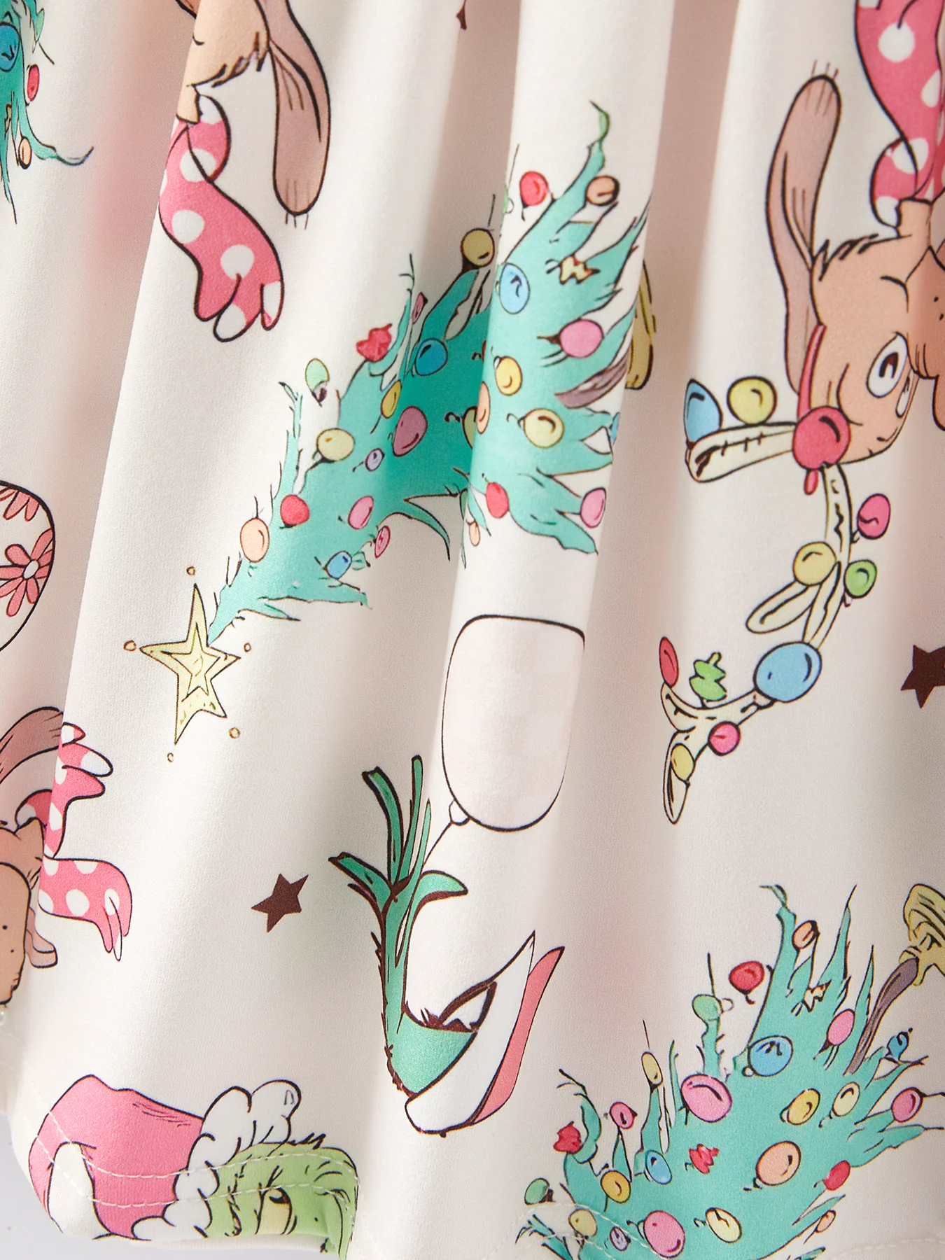 Christmas Cartoon Characters Print Girls Dress - Image 5