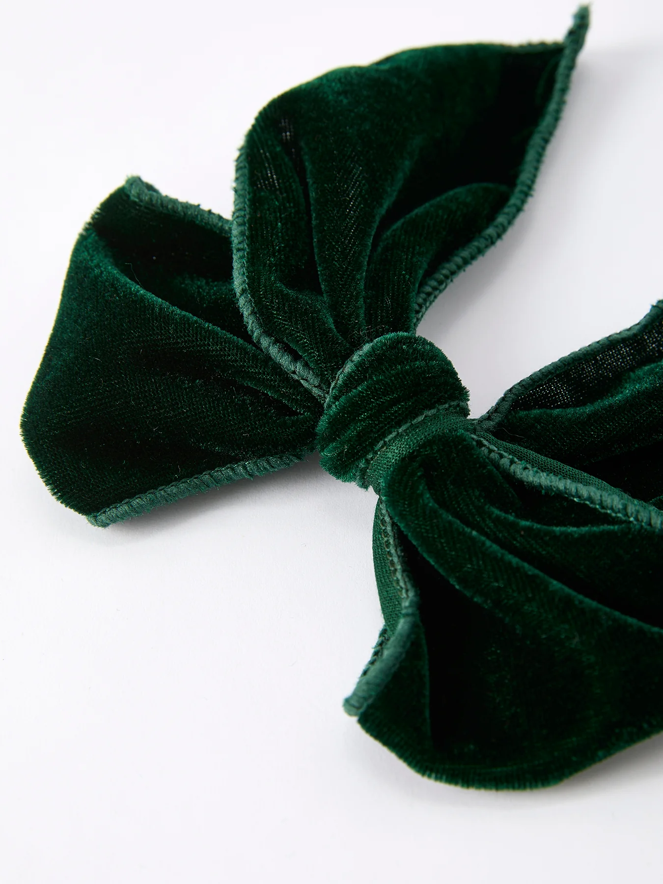 Christmas Velvet Green Bow Hair Clip - Image 4