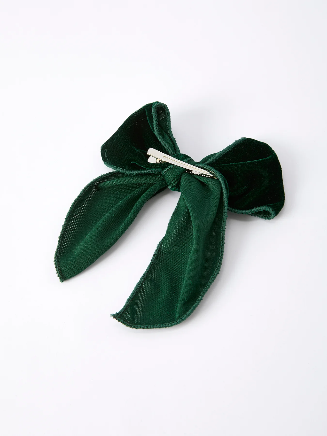 Christmas Velvet Green Bow Hair Clip - Image 5