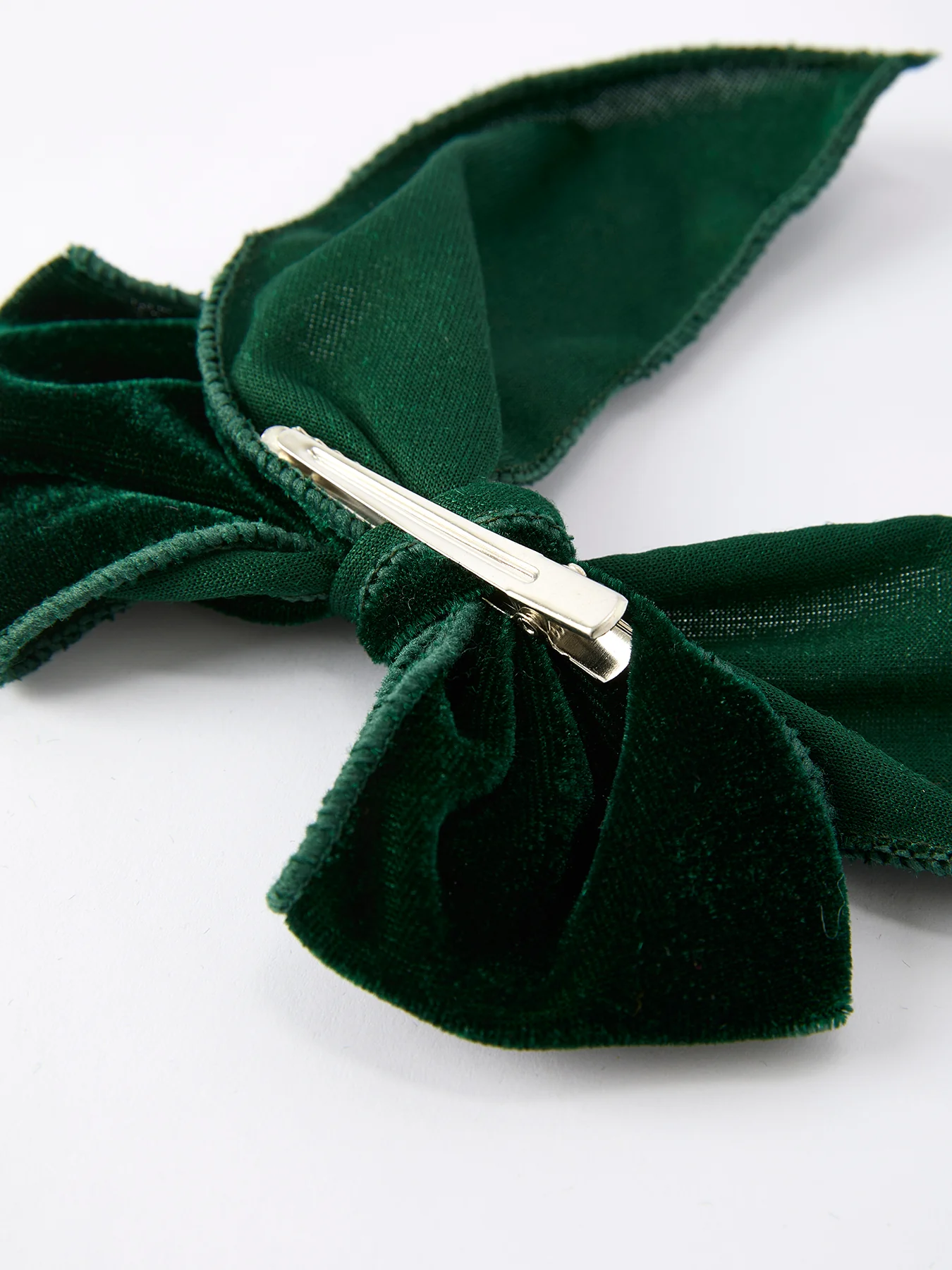 Christmas Velvet Green Bow Hair Clip - Image 6