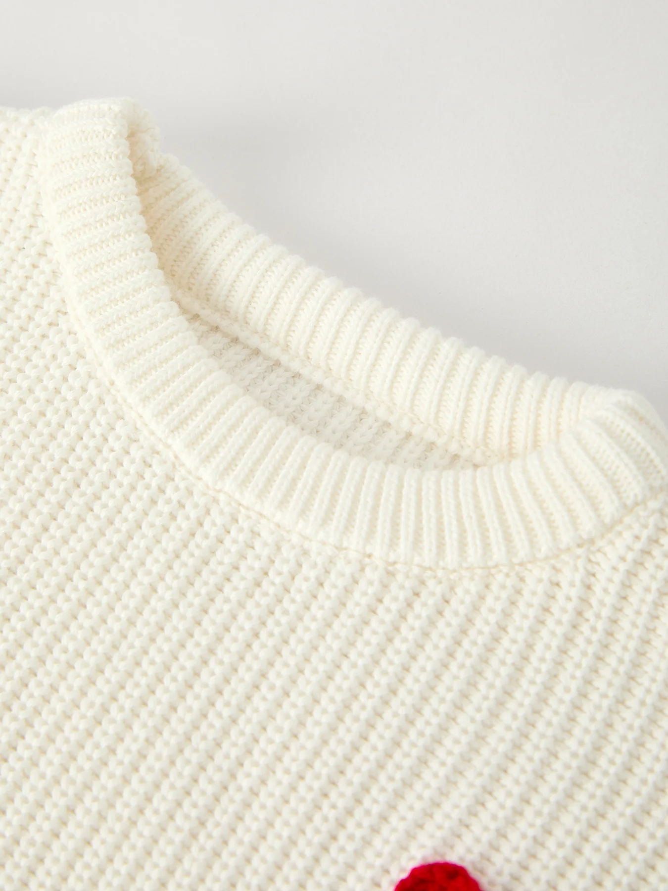 Girls Bow White Pullover Sweater - Image 4
