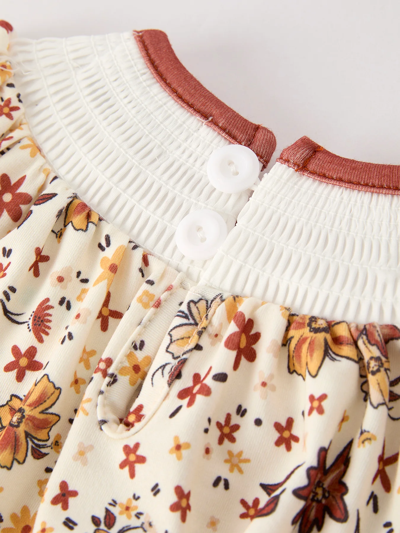 Colorful Floral Smocked Church Christ Bishop Christening Baby Girl Romper - Image 10