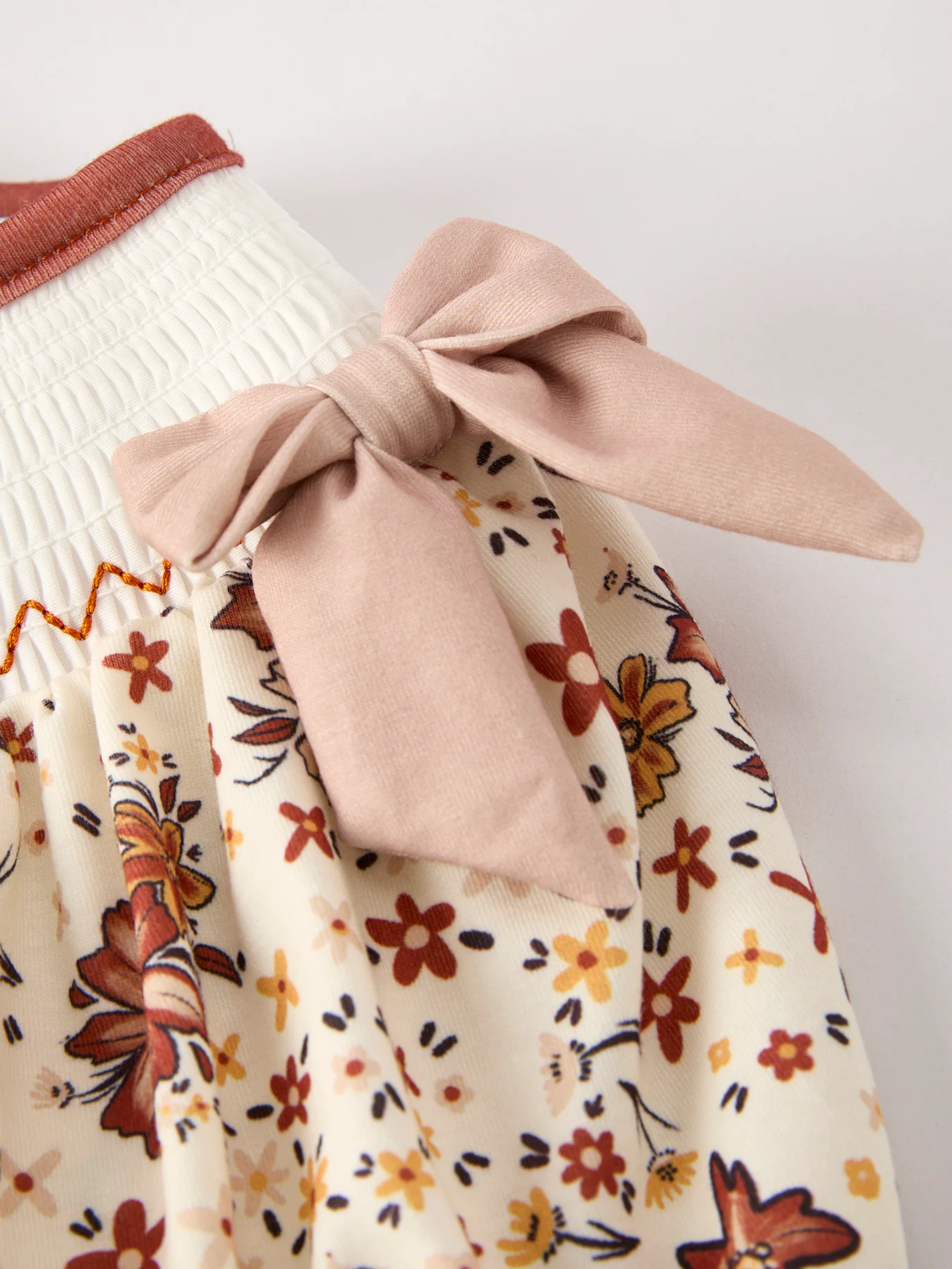 Colorful Floral Smocked Church Christ Bishop Christening Girl Dress - Image 4