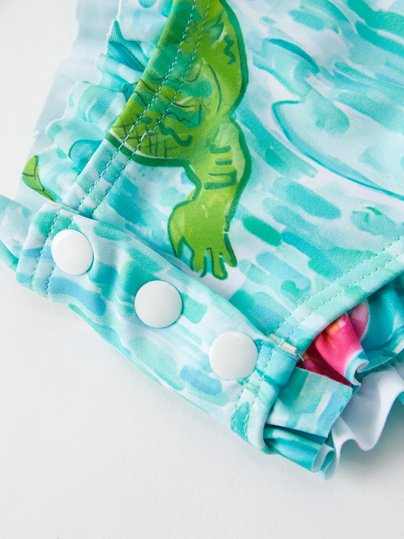 "Crocodile" Green Girls' Swimsuit - Image 4