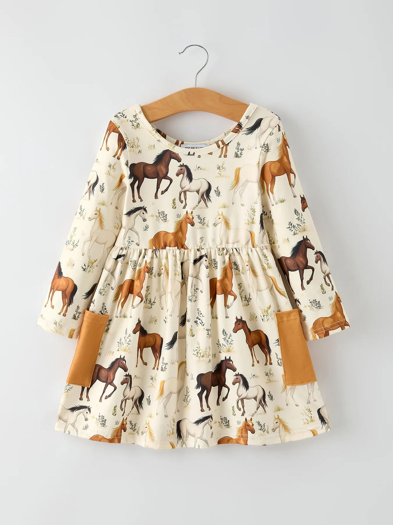 Western Horse Print Long Sleeve Dress - Image 7