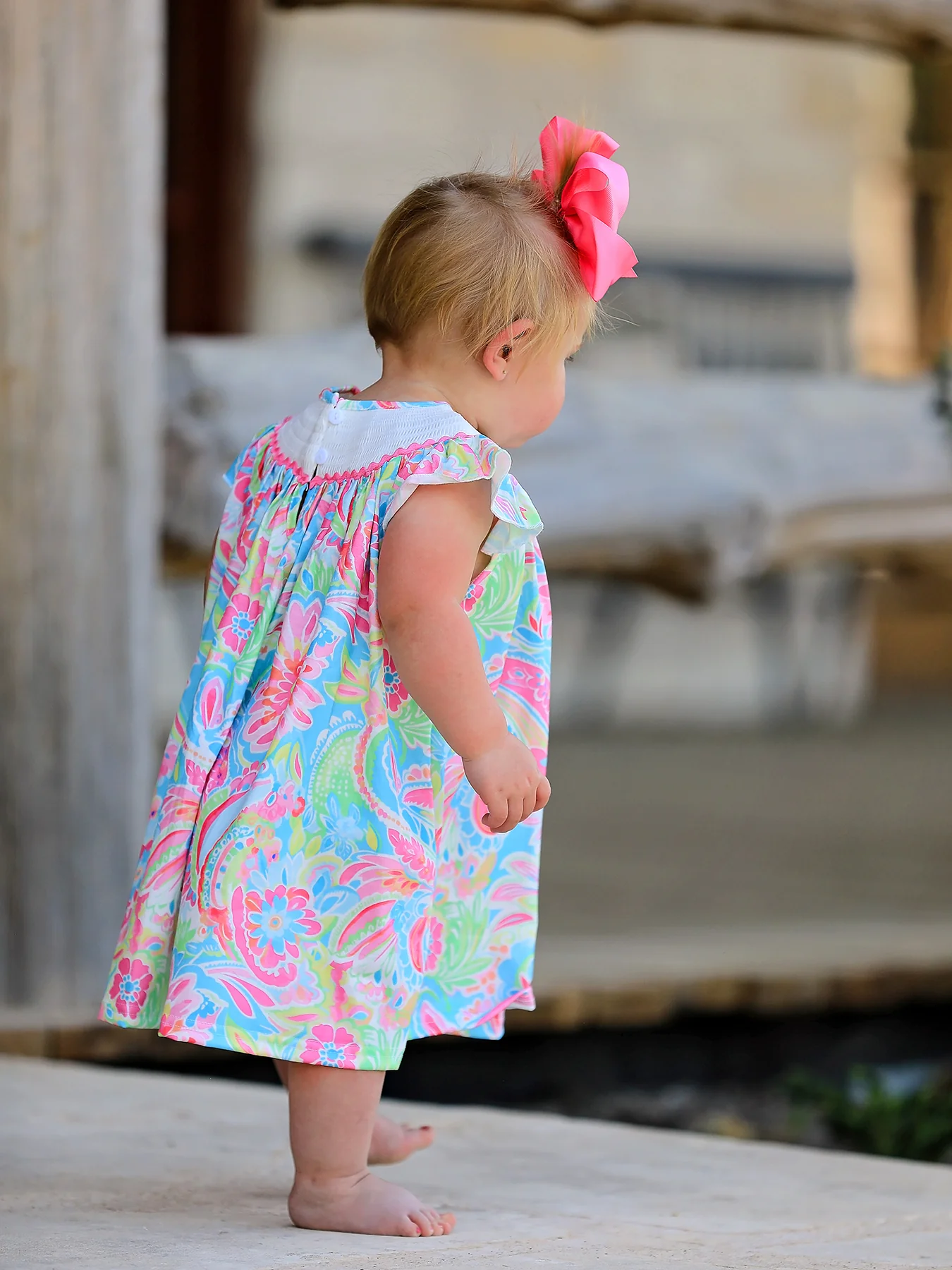 Easter Cross Smocking Embroidery Baby Girl Dress - Image 3
