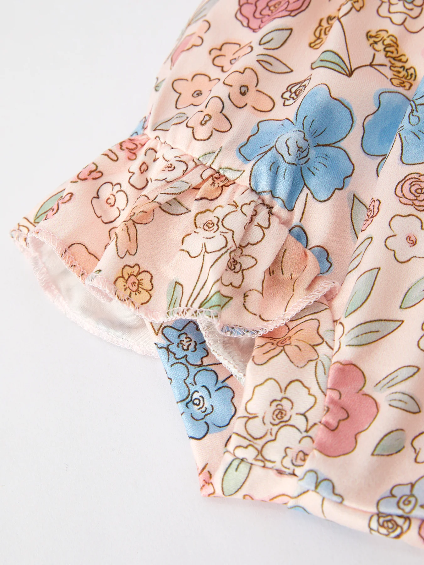 Easter Blue Bunny Pleated Suspender Vest And Floral Bloomers Set - Image 5