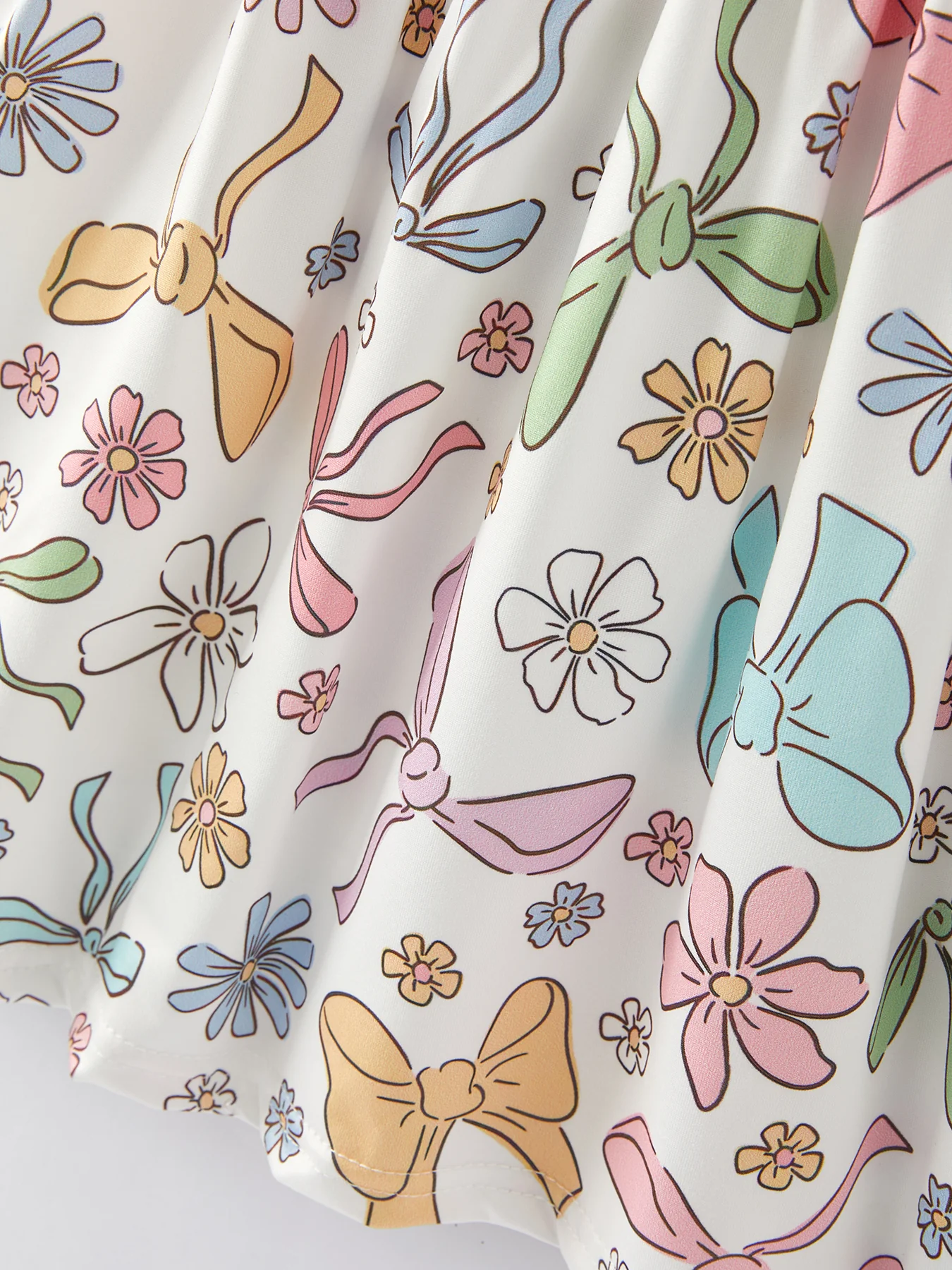 Easter Bow Floral Print Fly Sleeve Girls Dress - Image 5