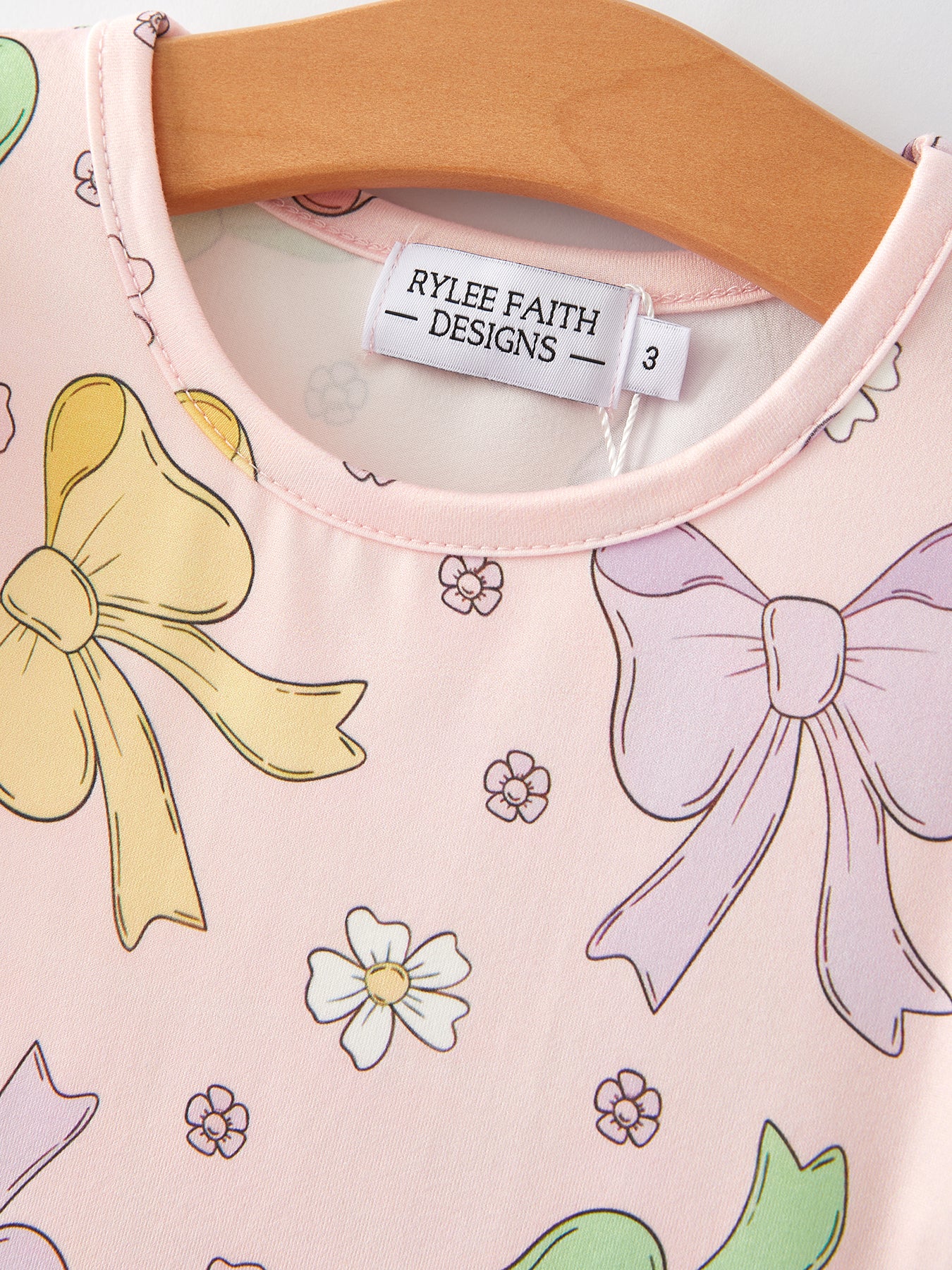 Colorful Bow Print Ruffles Girls Dress - Image 6