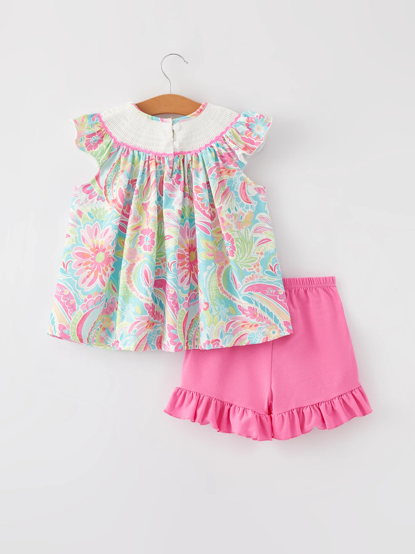 Easter Cross Smocking Embroidery Baby Girl Set - Image 6