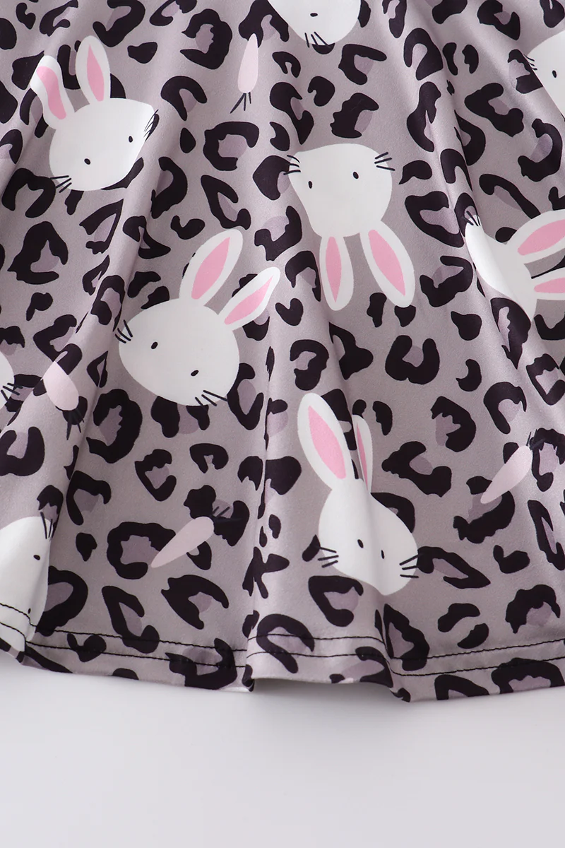 Easter Leopard Rabbit Girl Twirl Dress - Image 3
