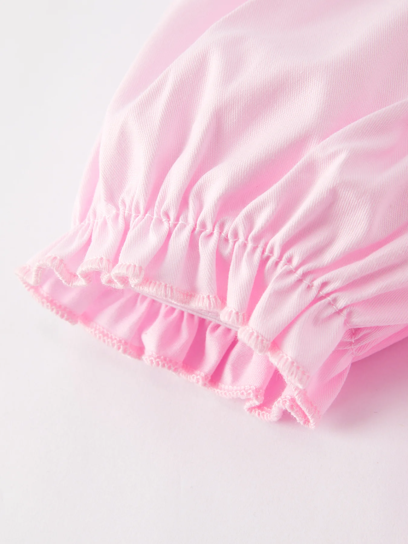 White Bow Smock Embroidered Pink Dress - Image 4