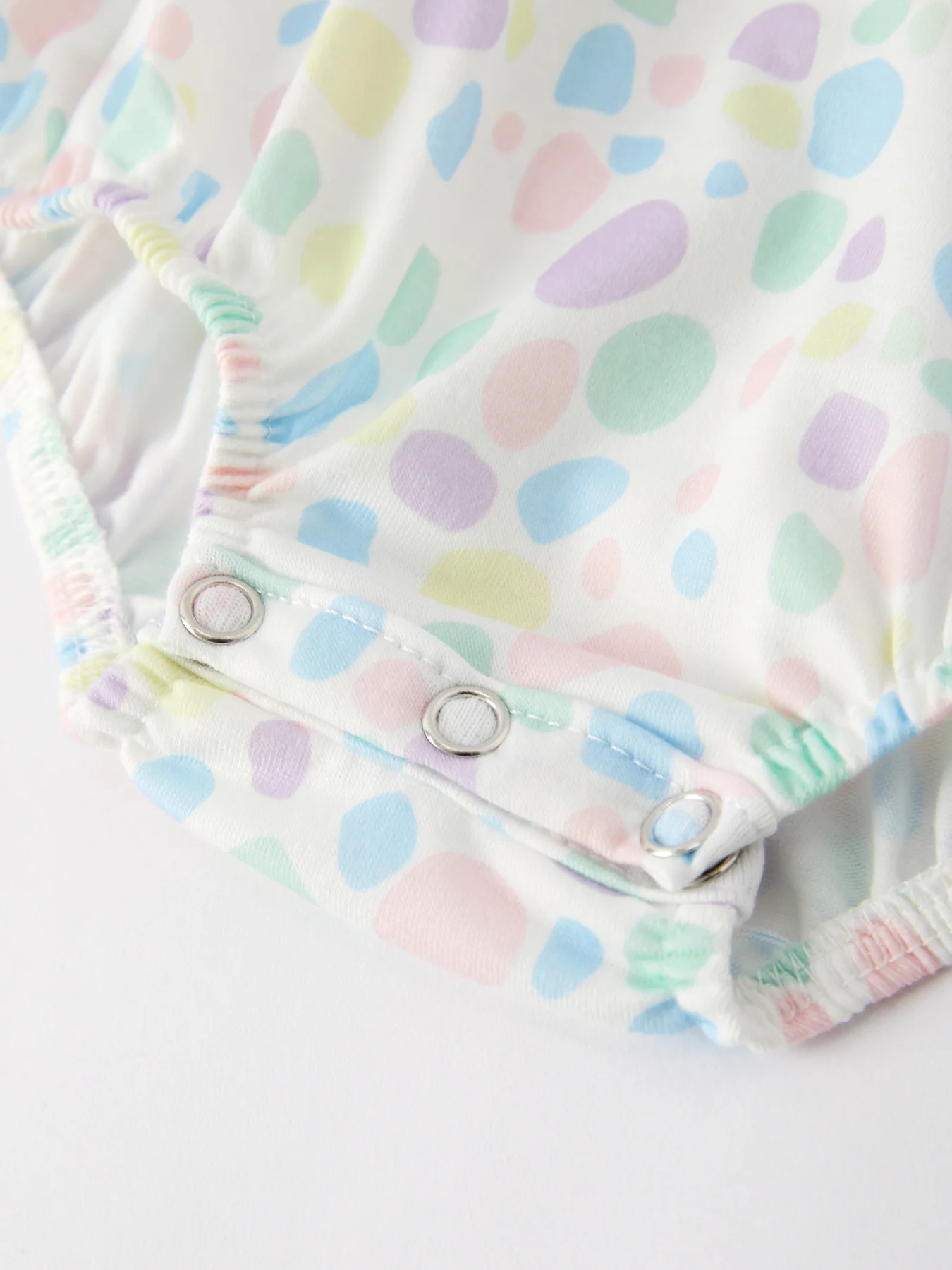 Easter Smocking Embroidery Colorful Polka Dot Romper - Image 5