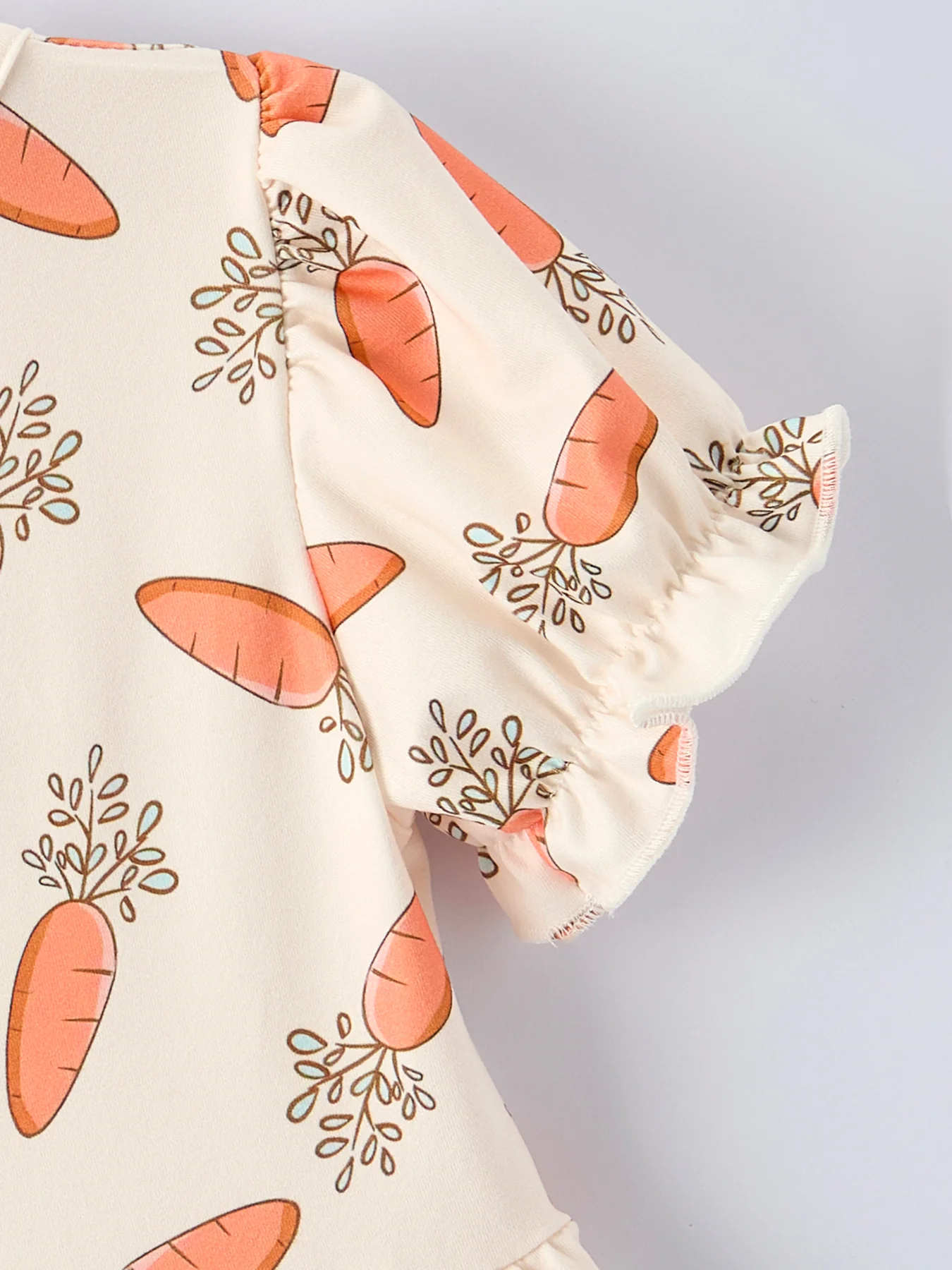Easter Carrot Print Girls Ruffle Hem Dress - Image 5