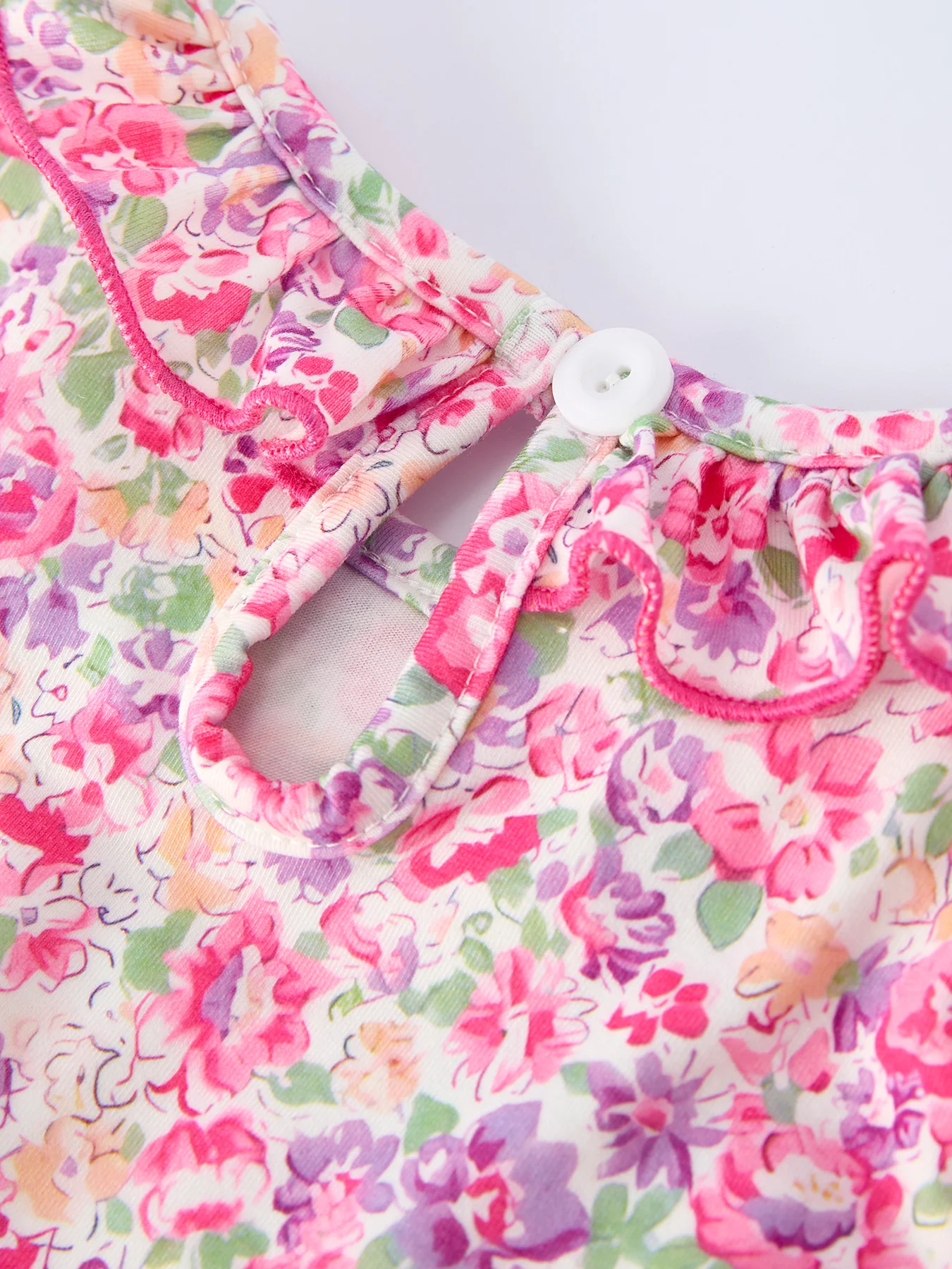 Easter Colorful Floral Bunny Embroidery Bow Ruffle Girl Dress - Image 11
