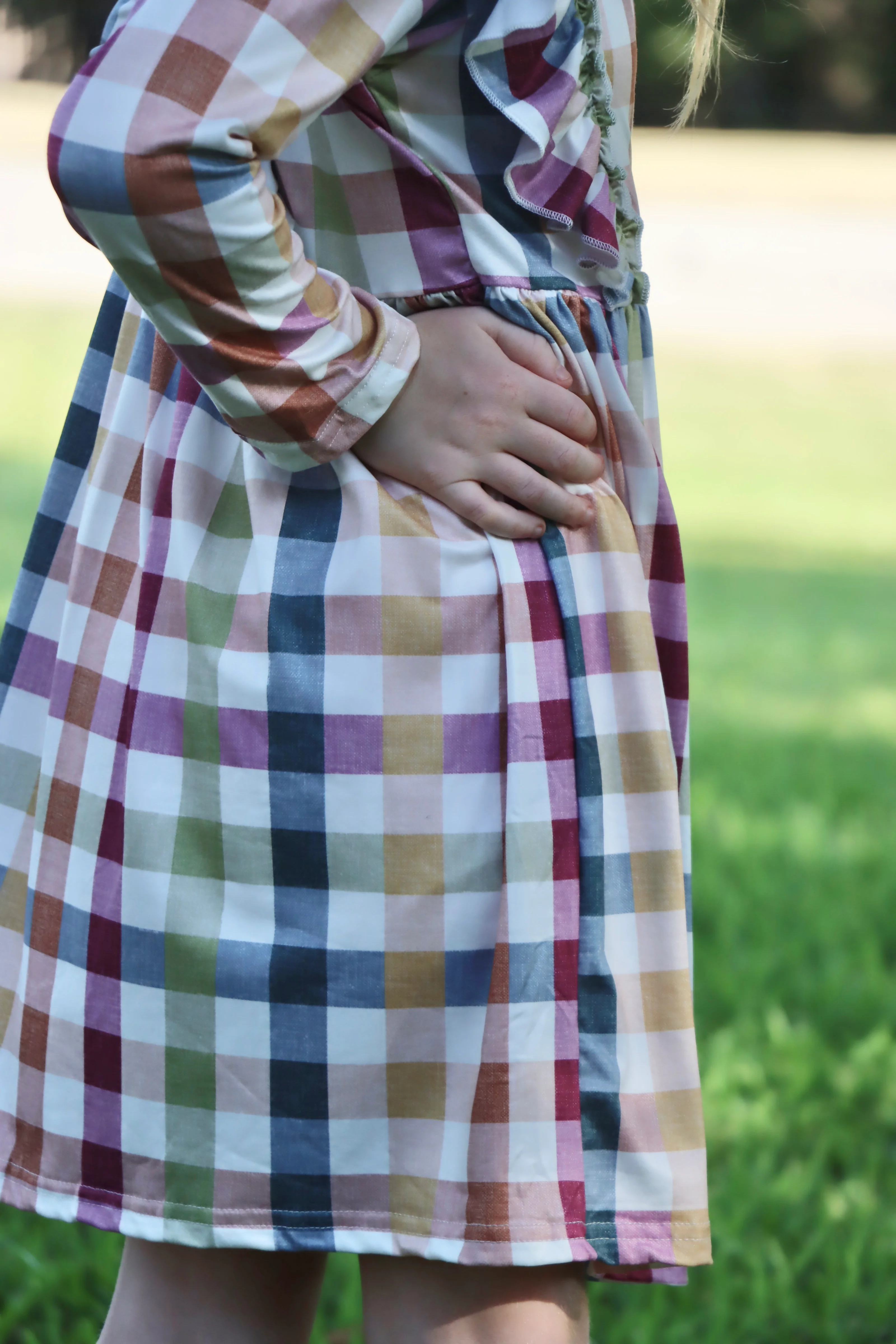 Fall Autumn Baby Girls Plaid Dress - Image 4