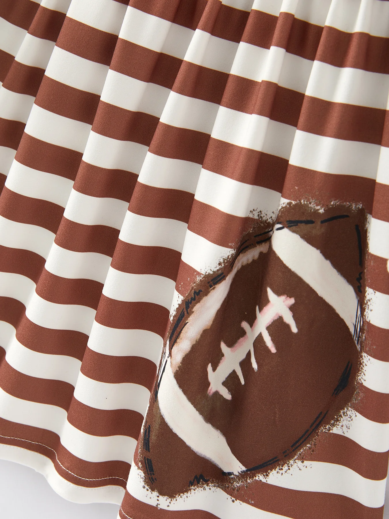 Fall Girls Ball Stripe Print Brown Dress  2-piece Set - Image 4