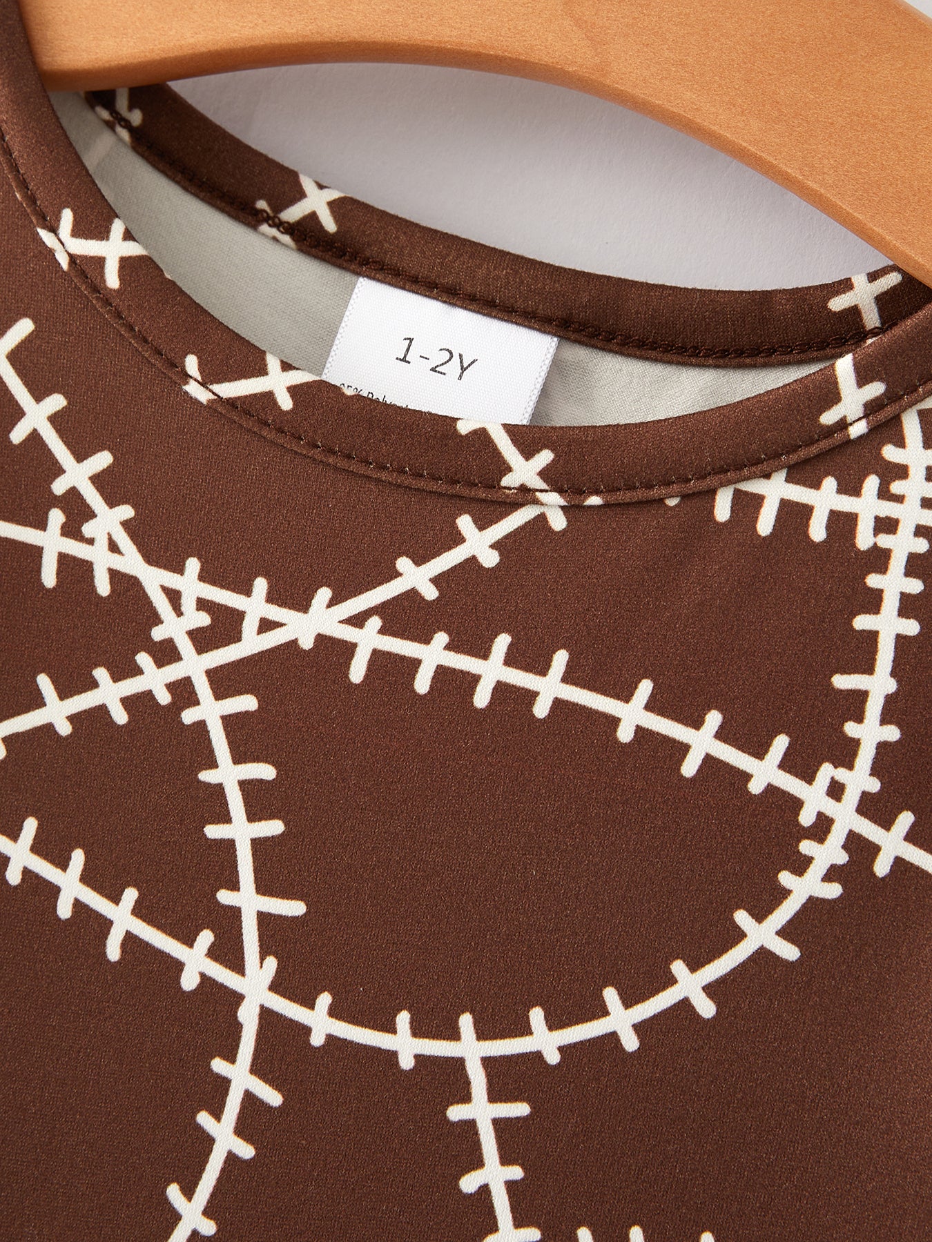 Fall Girls Ball Stripe Print Brown Dress  2-piece Set - Image 7
