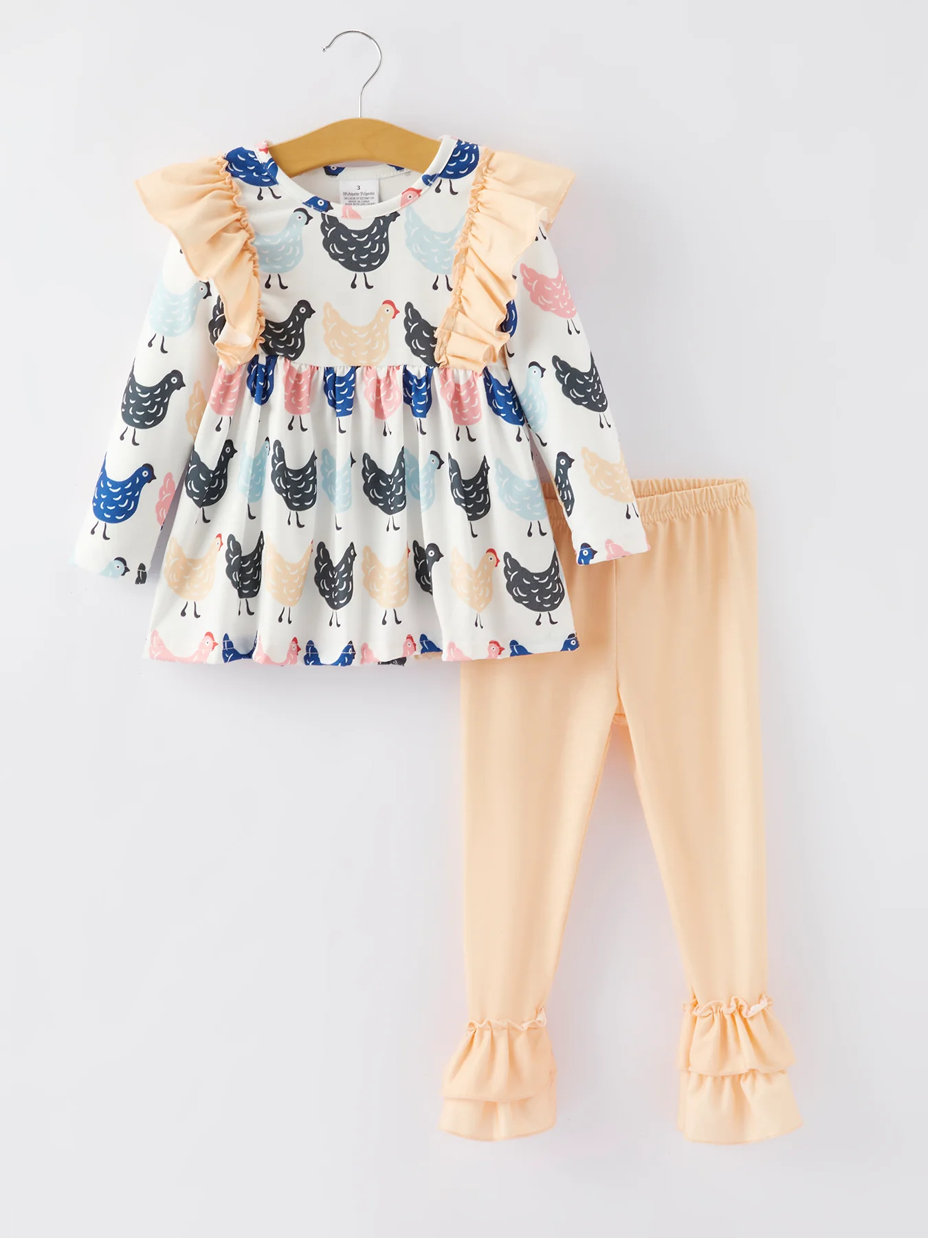 Farm Print Girls Outfit Set - Image 3
