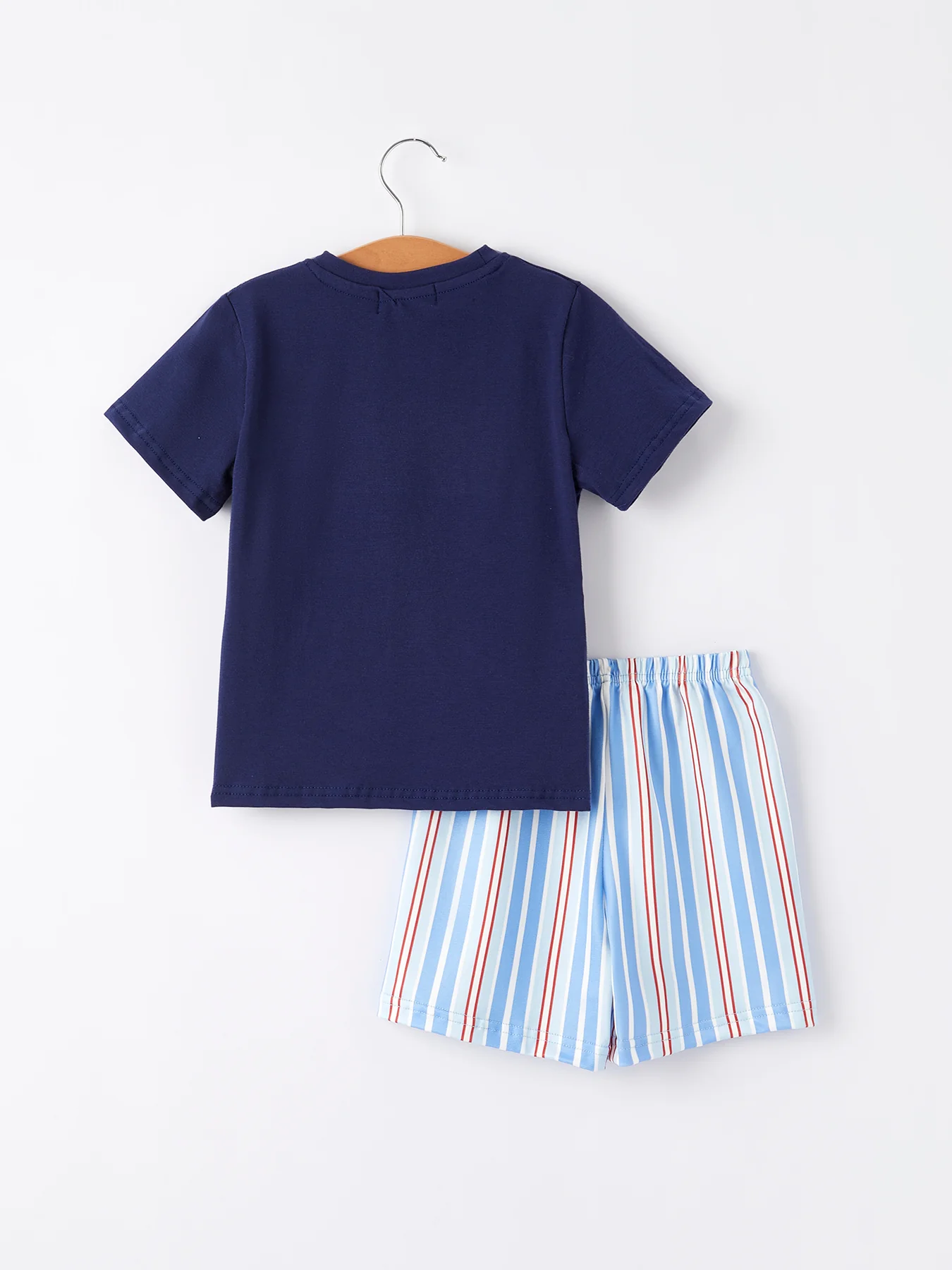 4th of july Flag Medal Ice Cream Smock Embroidery Boys Short Sleeved Shorts - Image 2