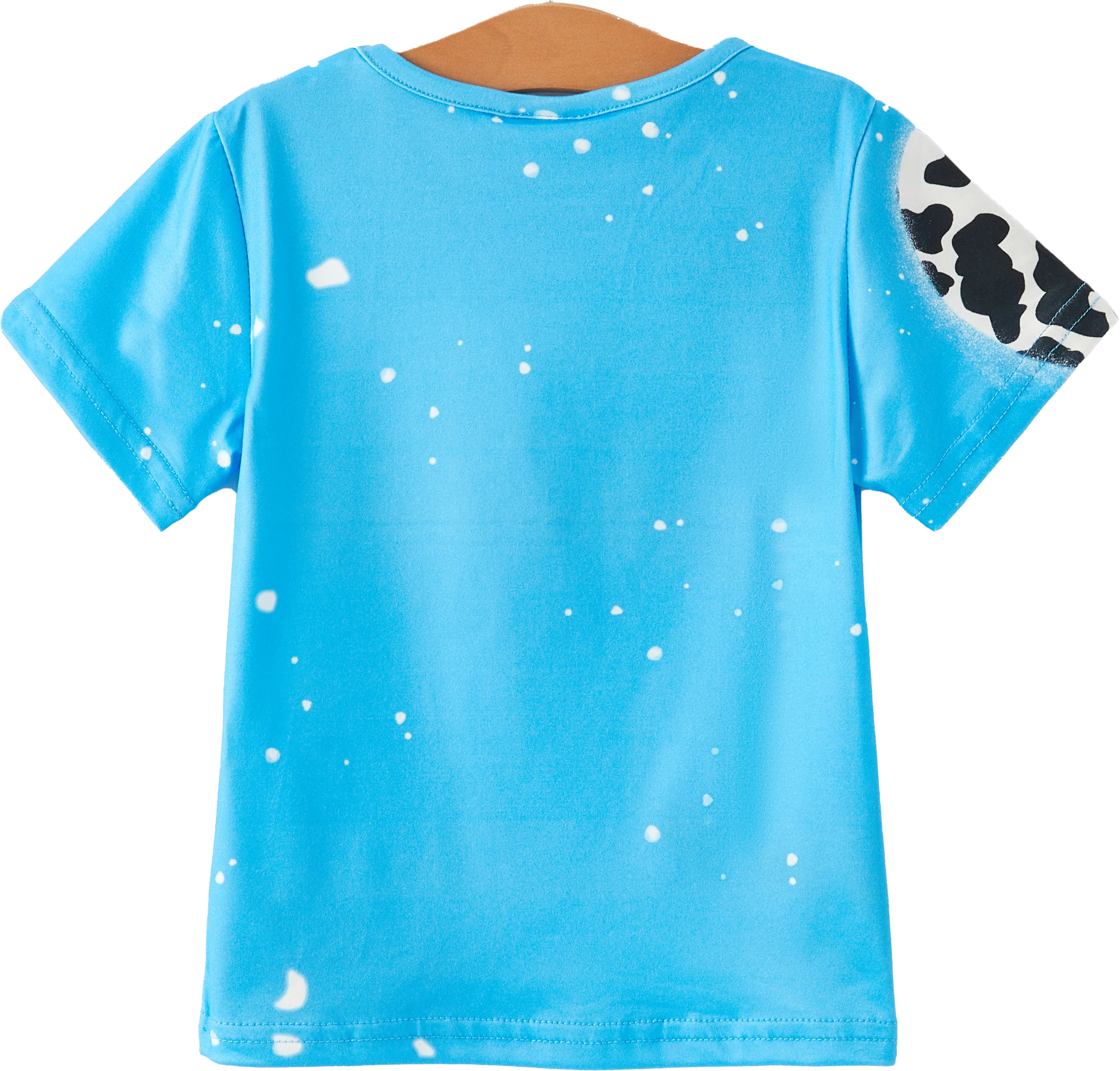 Four piece Baby Girl Leopard Letter Bleached Short Sleeve T-shirt Top Set - Image 12