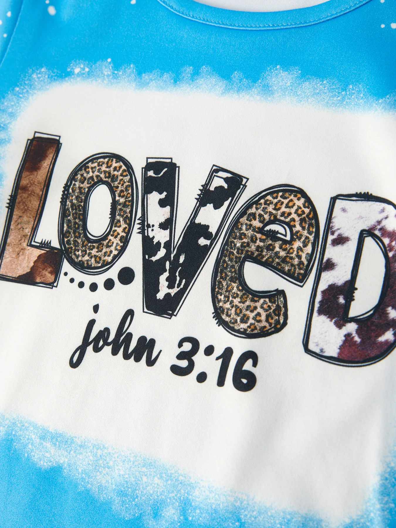 Four piece Baby Girl Leopard Letter Bleached Short Sleeve T-shirt Top Set - Image 16
