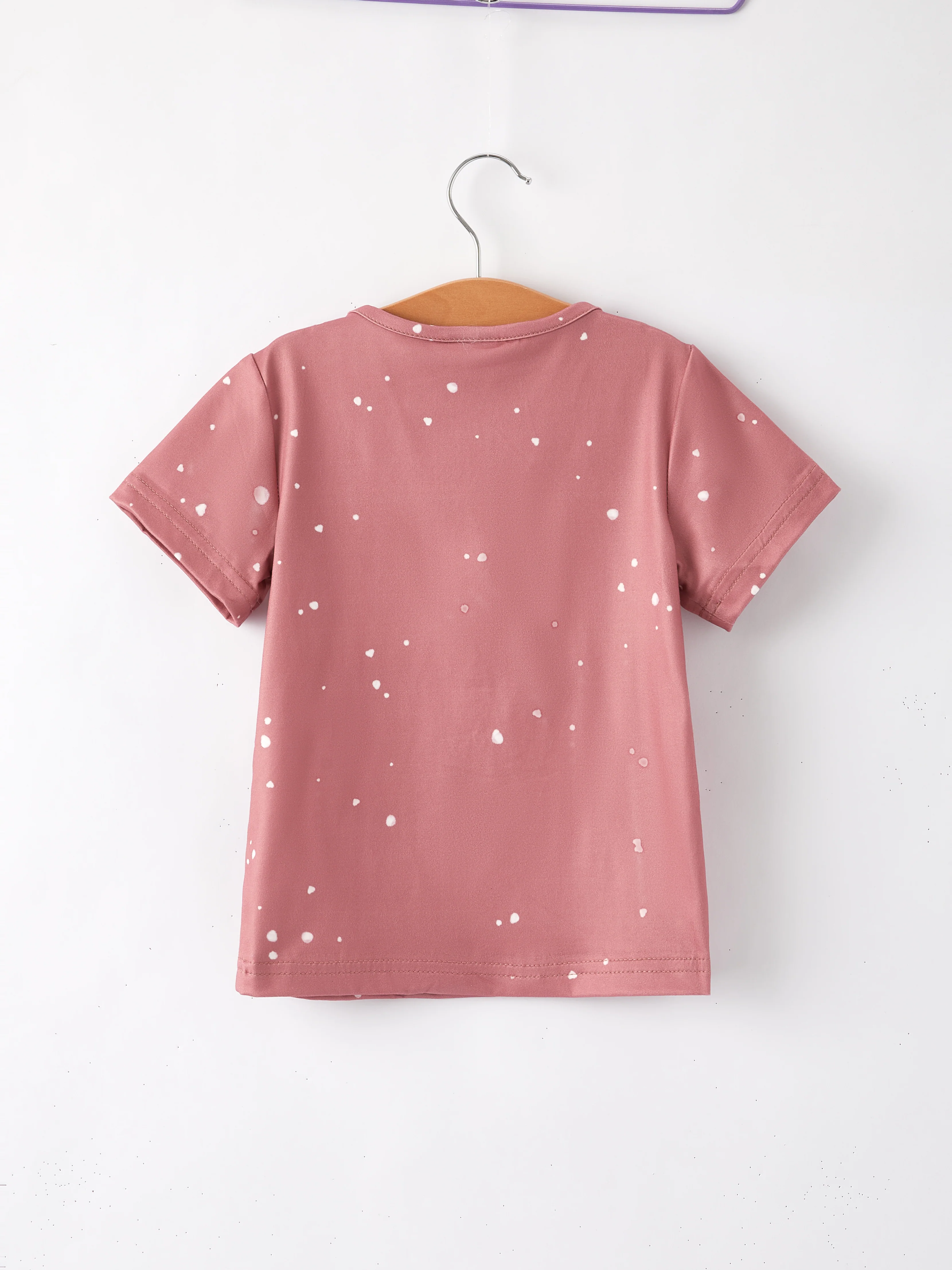 Four piece Baby Girl Leopard Letter Bleached Short Sleeve T-shirt Top Set - Image 27