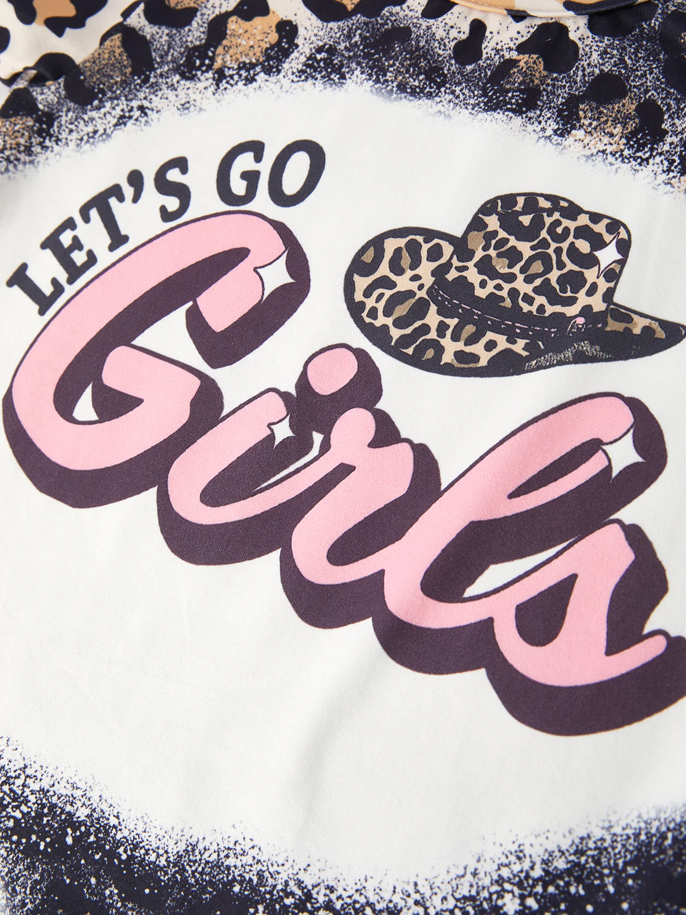 Four piece Baby Girl Leopard Letter Bleached Short Sleeve T-shirt Top Set - Image 9